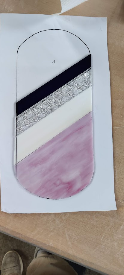 Glas in lood - grote moderne raamhanger (8u) - Foto