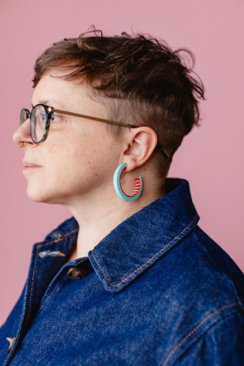 Statement juwelen uit polymeerklei - focus - hoepel oorbellen