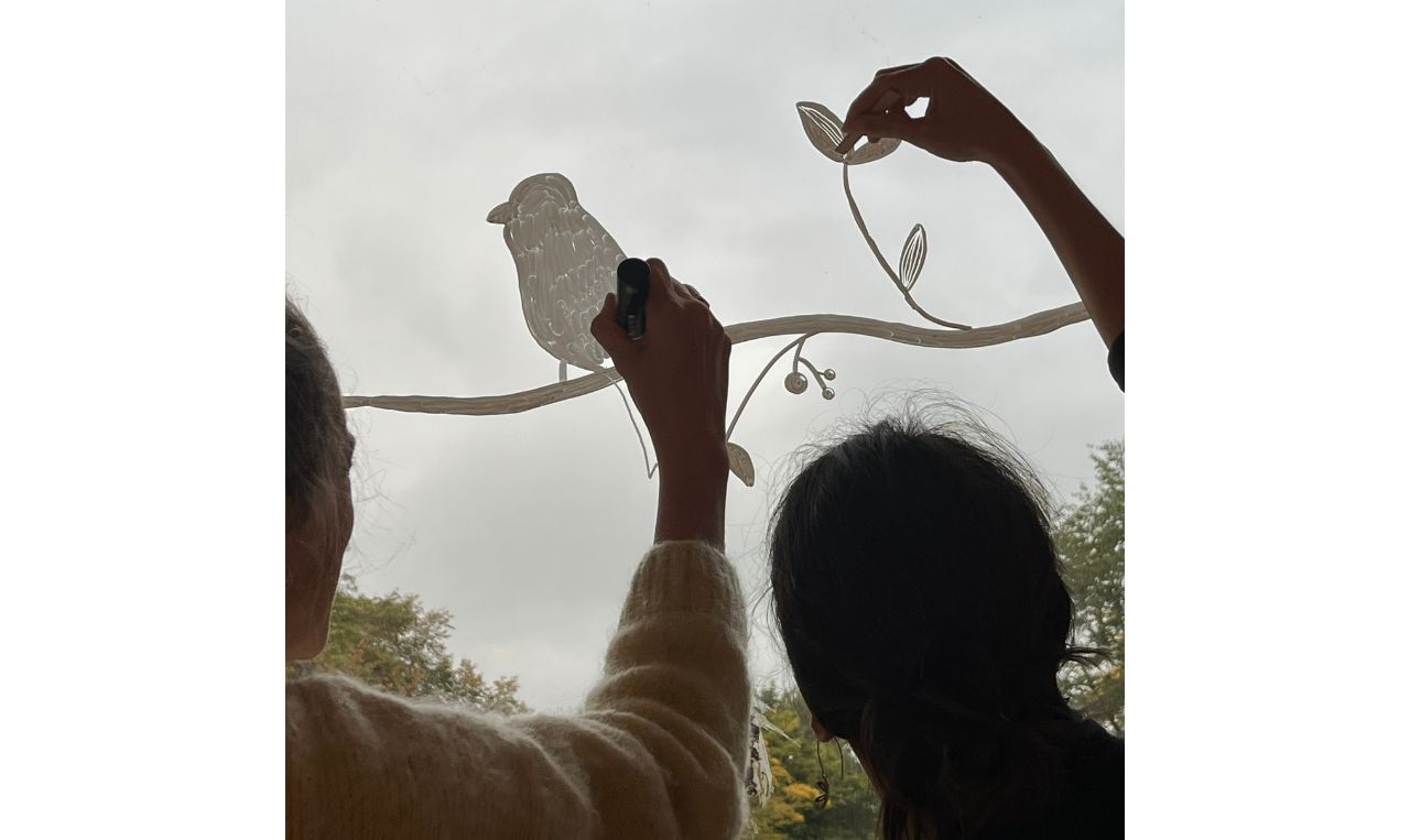 Raamtekenen als inloop workshop op een event - Foto