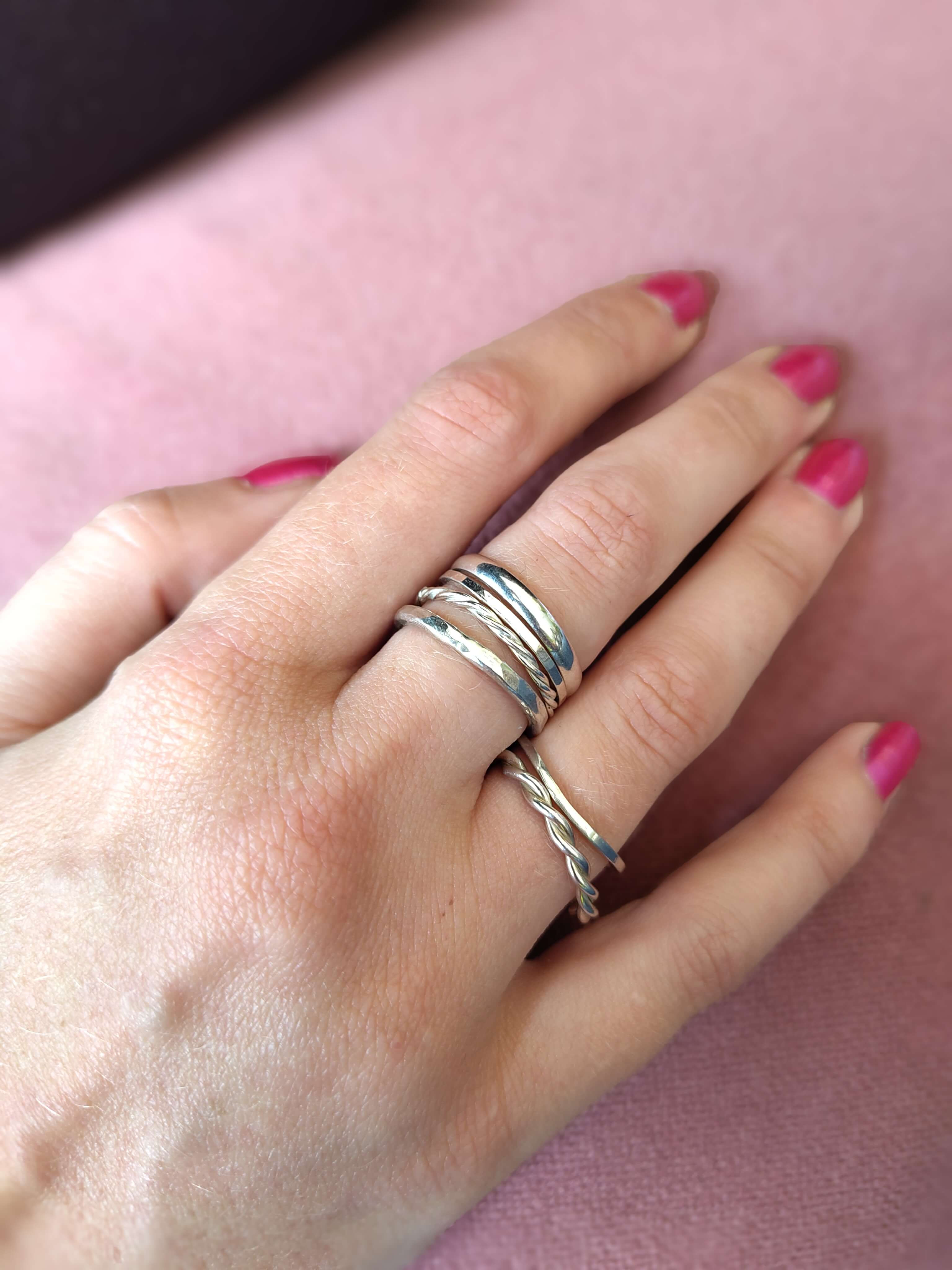 Setje zilveren aanschuifringen - Workshop - Foto