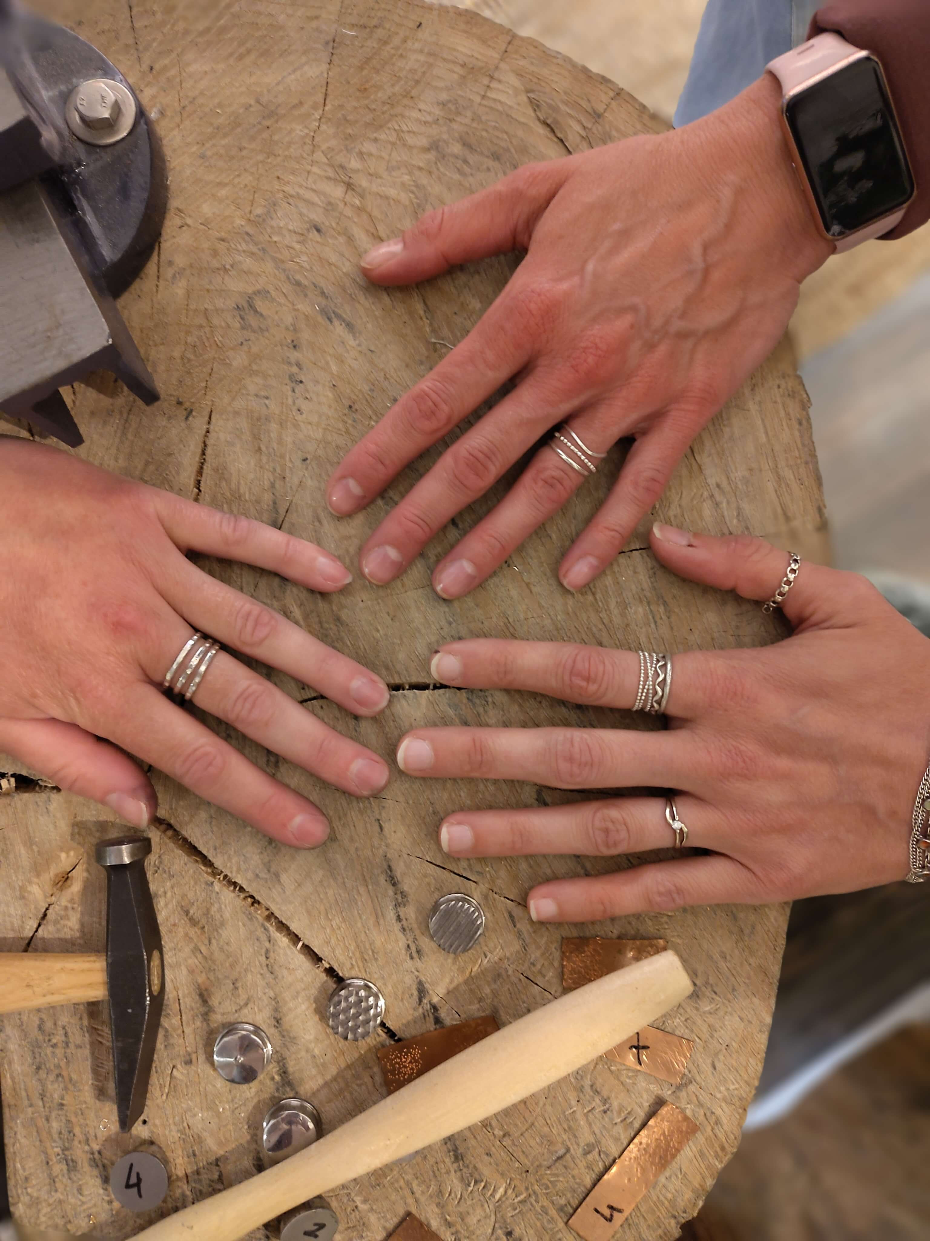 Setje zilveren aanschuifringen - Workshop - Foto