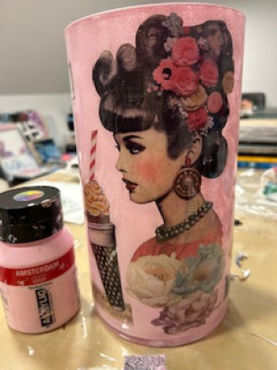 WORKSHOP - reverse decoupage vaas