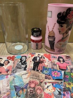 WORKSHOP - reverse decoupage vaas - Foto