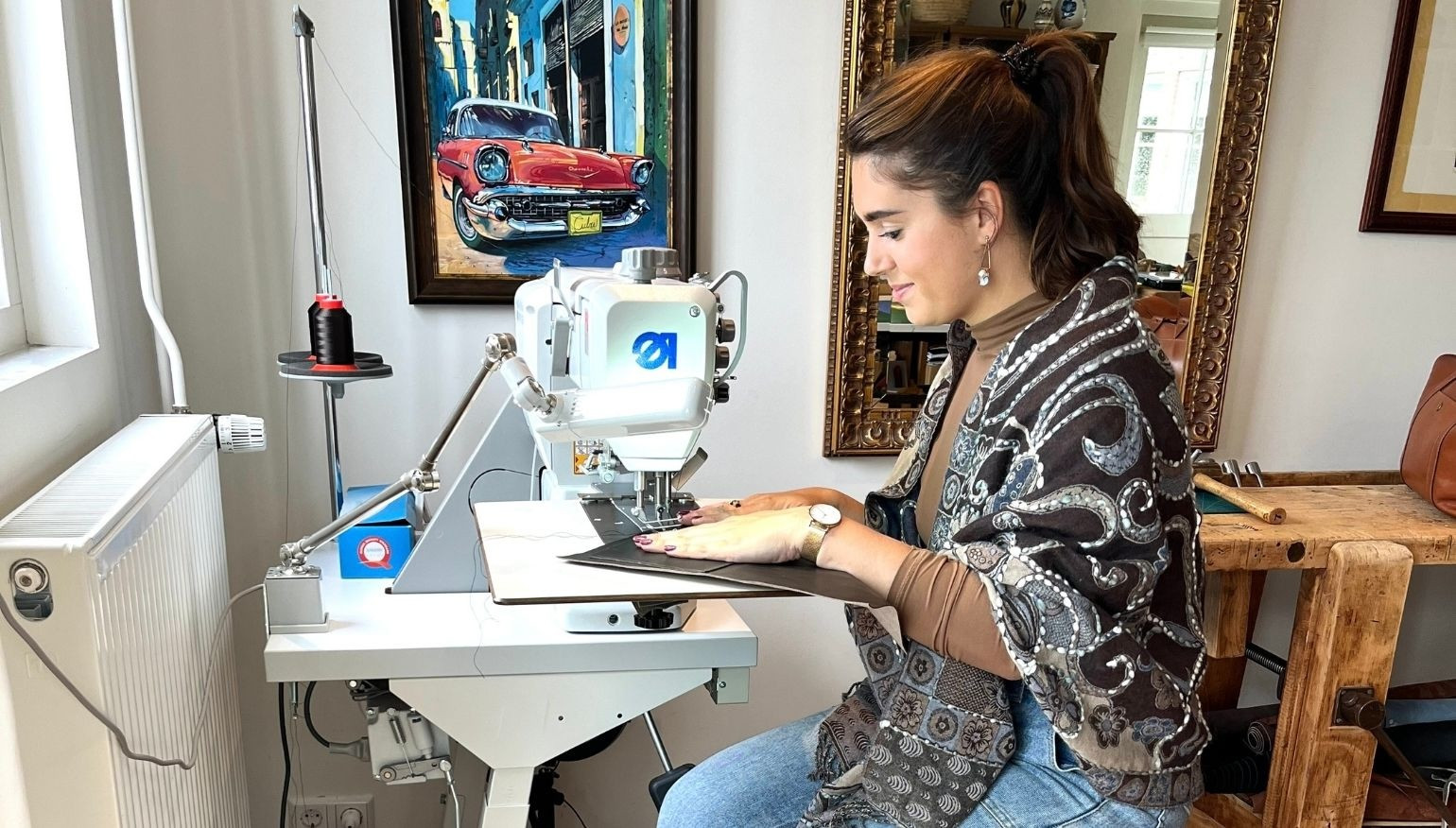 Workshop leren tas maken in Vinkeveen - Foto