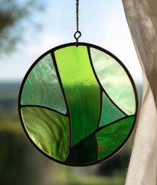 Glas in lood - grote abstracte raamhanger - Luzatone in Tienen