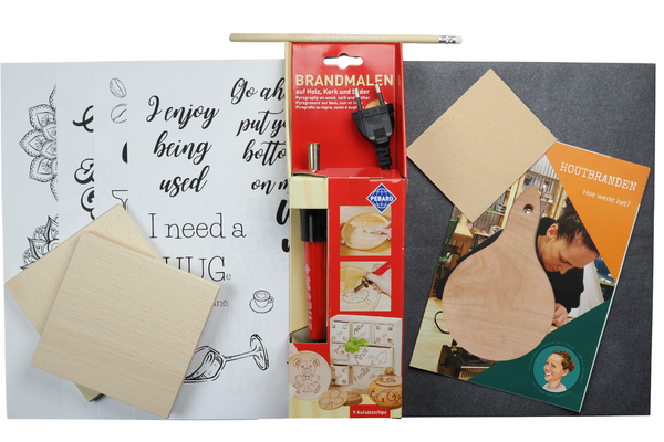 DIY pakket houtbranden / pyrografie vierkante onderzetters
