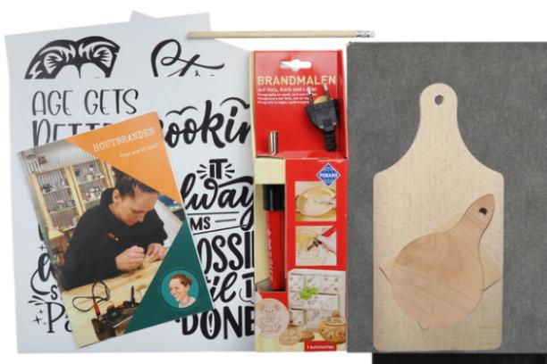 DIY pakket houtbranden / pyrografie broodplankje
