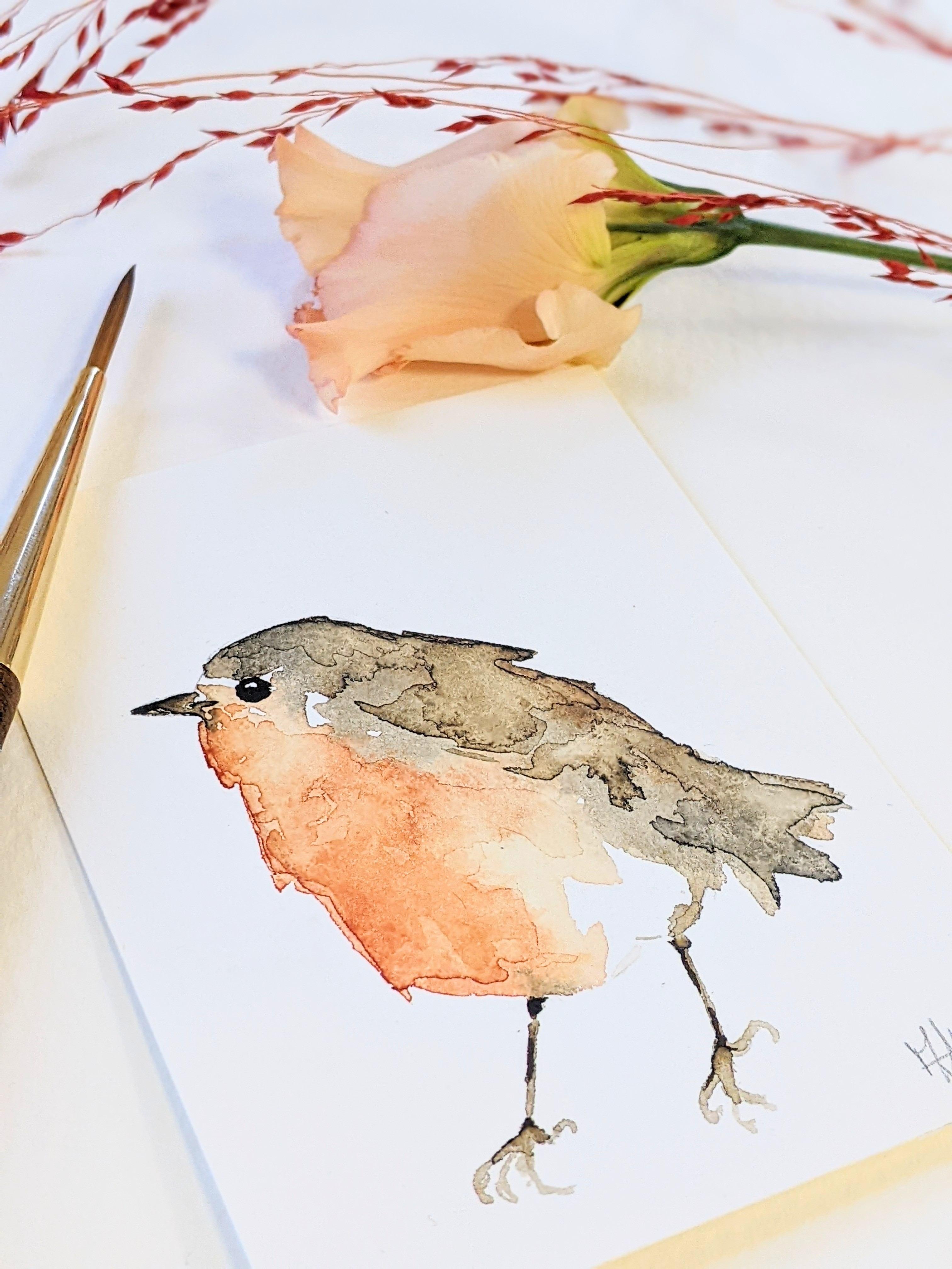 Workshop aquarel 'Vrolijke vogels' schilderen - Foto