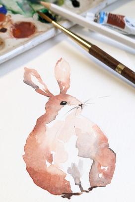 Dag Workshop 'Konijntjes in zacht aquarel' Aquarel schilderen.