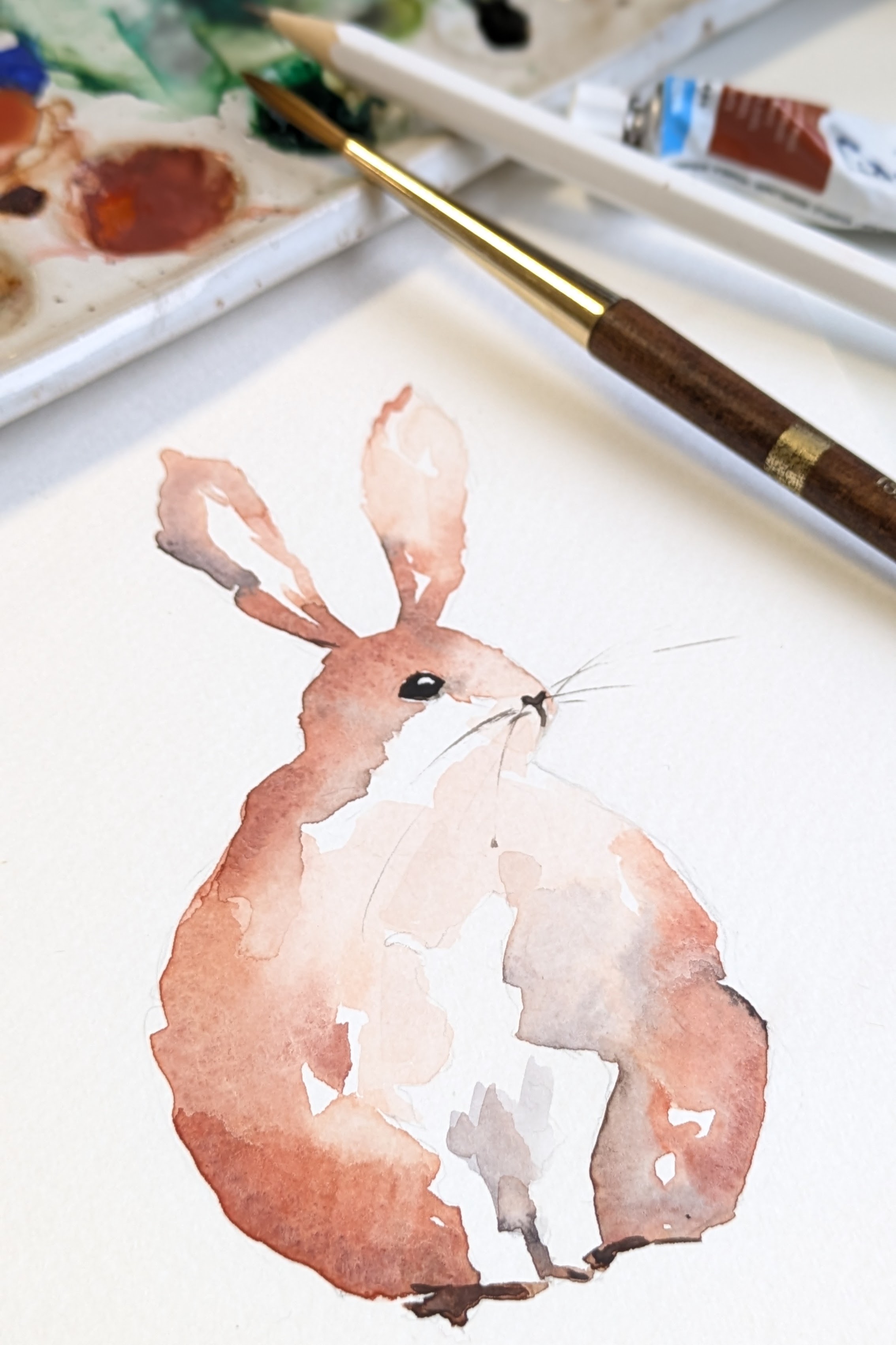 Dag Workshop 'Konijntjes in zacht aquarel' Aquarel schilderen.