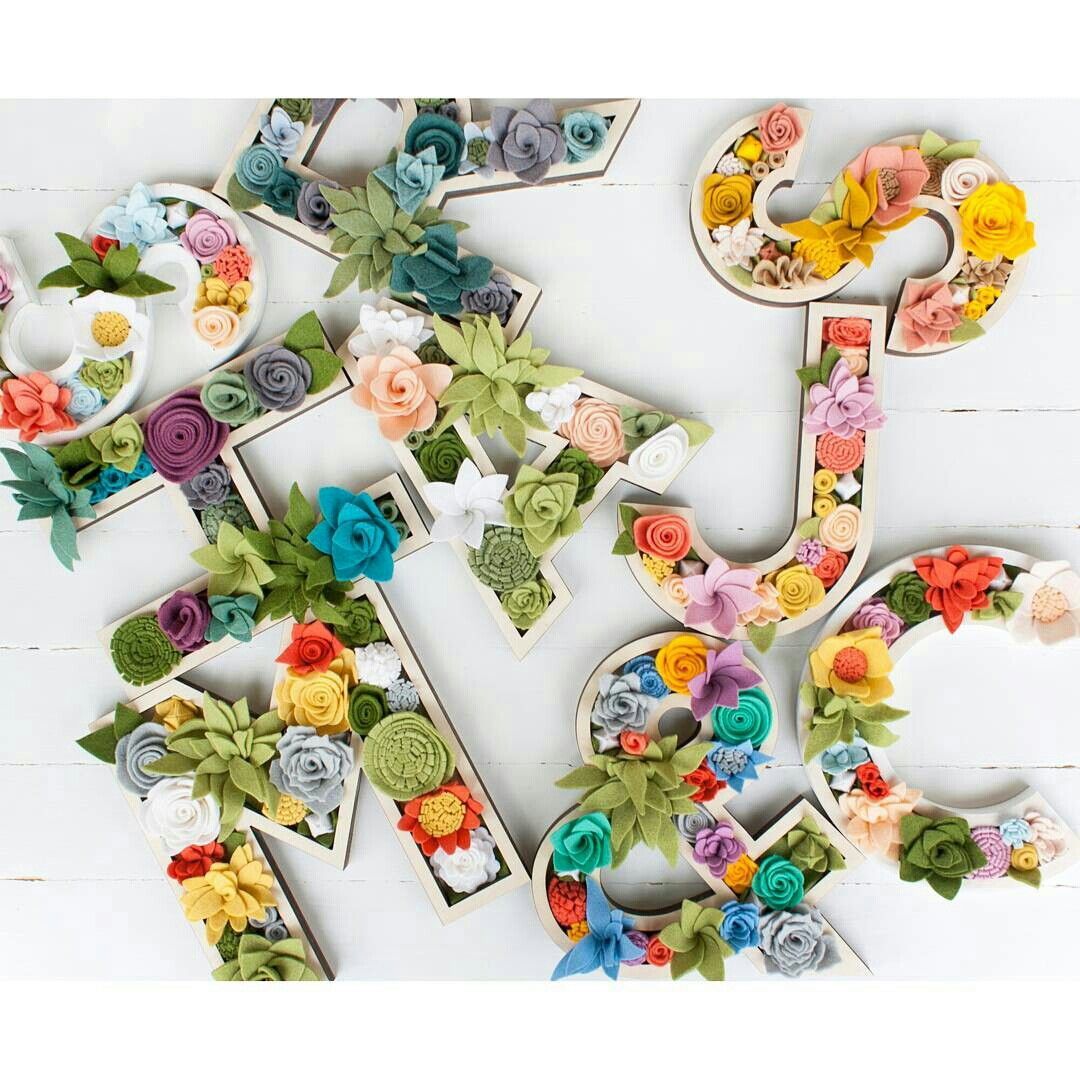 Botanische letter met vilt