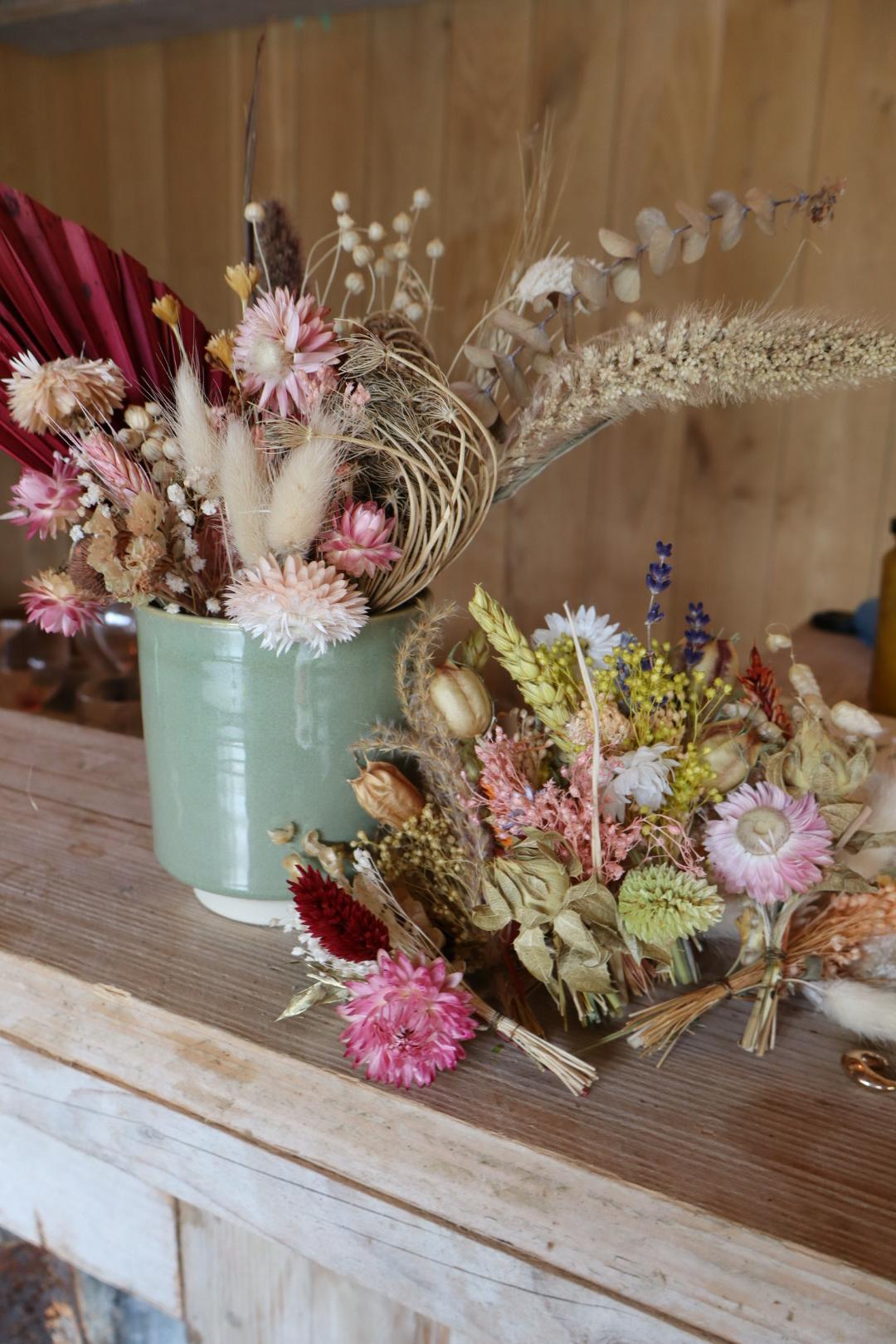 Droogbloemen boeket & sip workshop - Foto