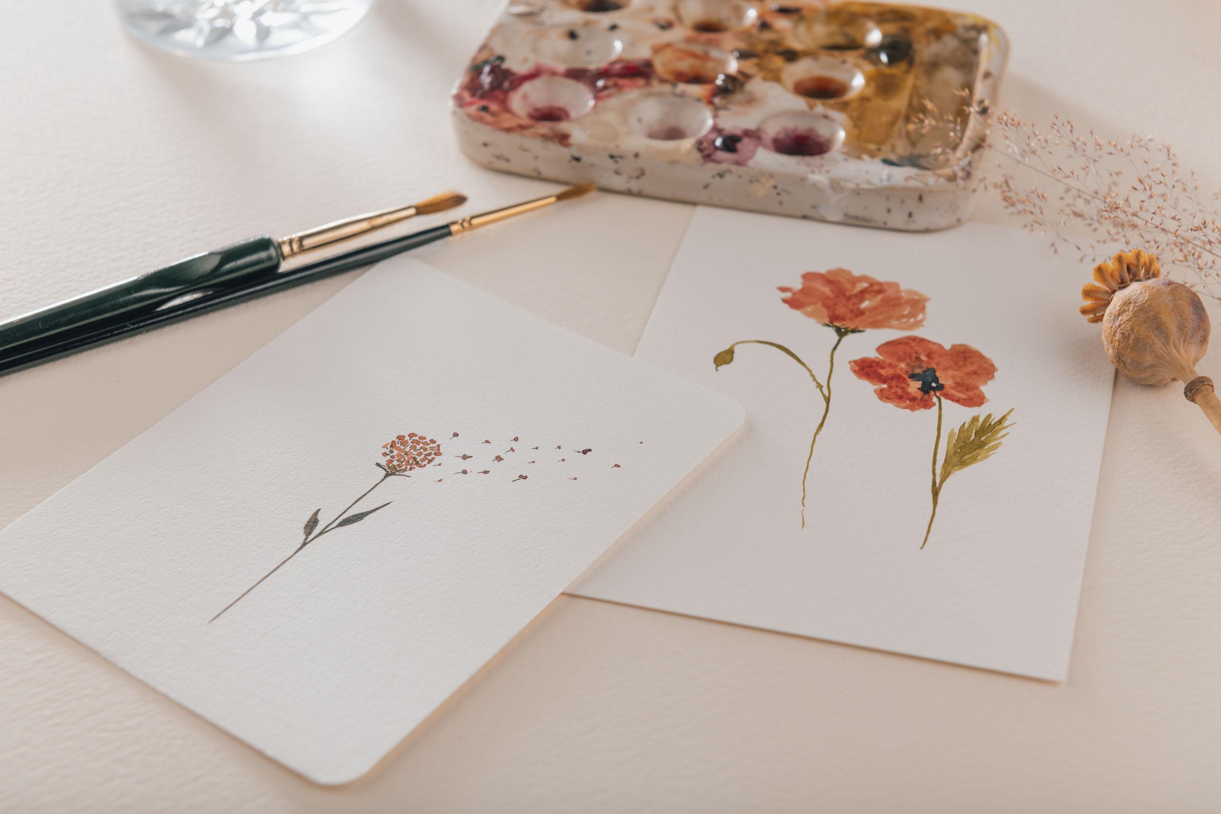 Troostkaartjes in aquarel - Foto