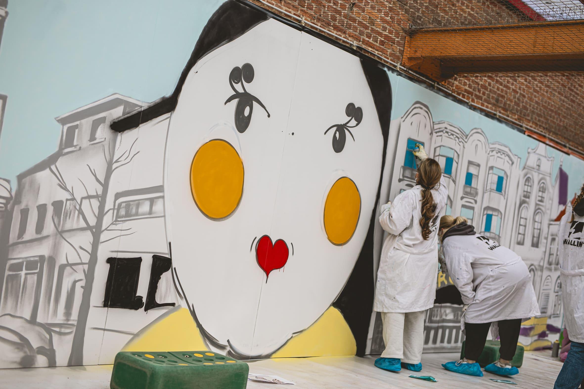 Workshop Graffiti op muur (speelplaats, gemeente,bedrijf,...) - Foto