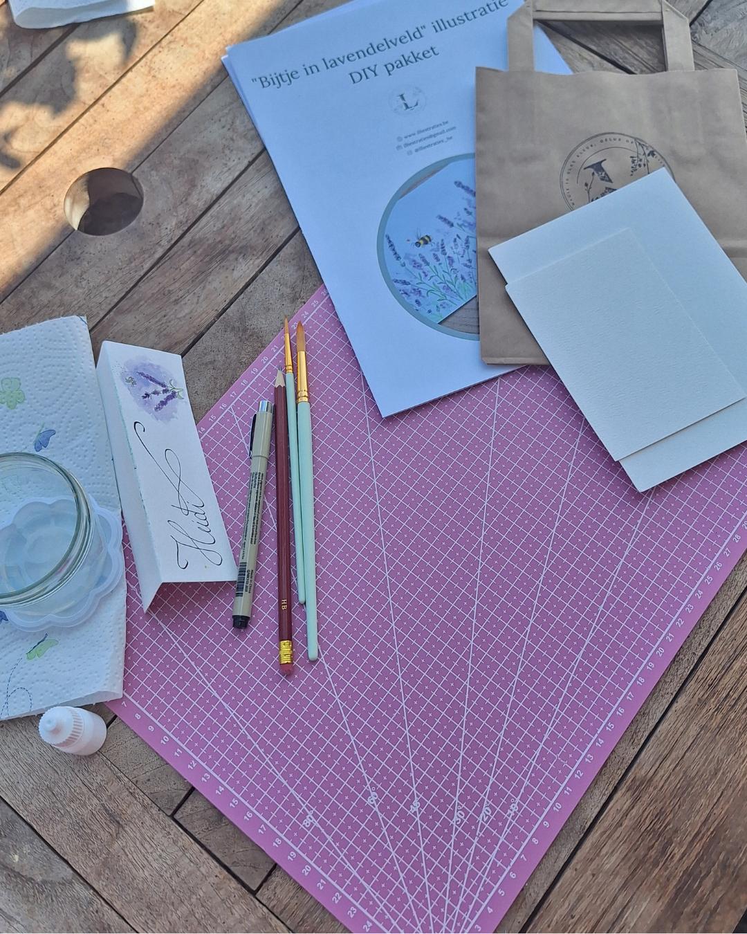 AQUAREL & KALLIGRAFIE WORKSHOP - MECHELEN - NAAMKAARTJES - Foto