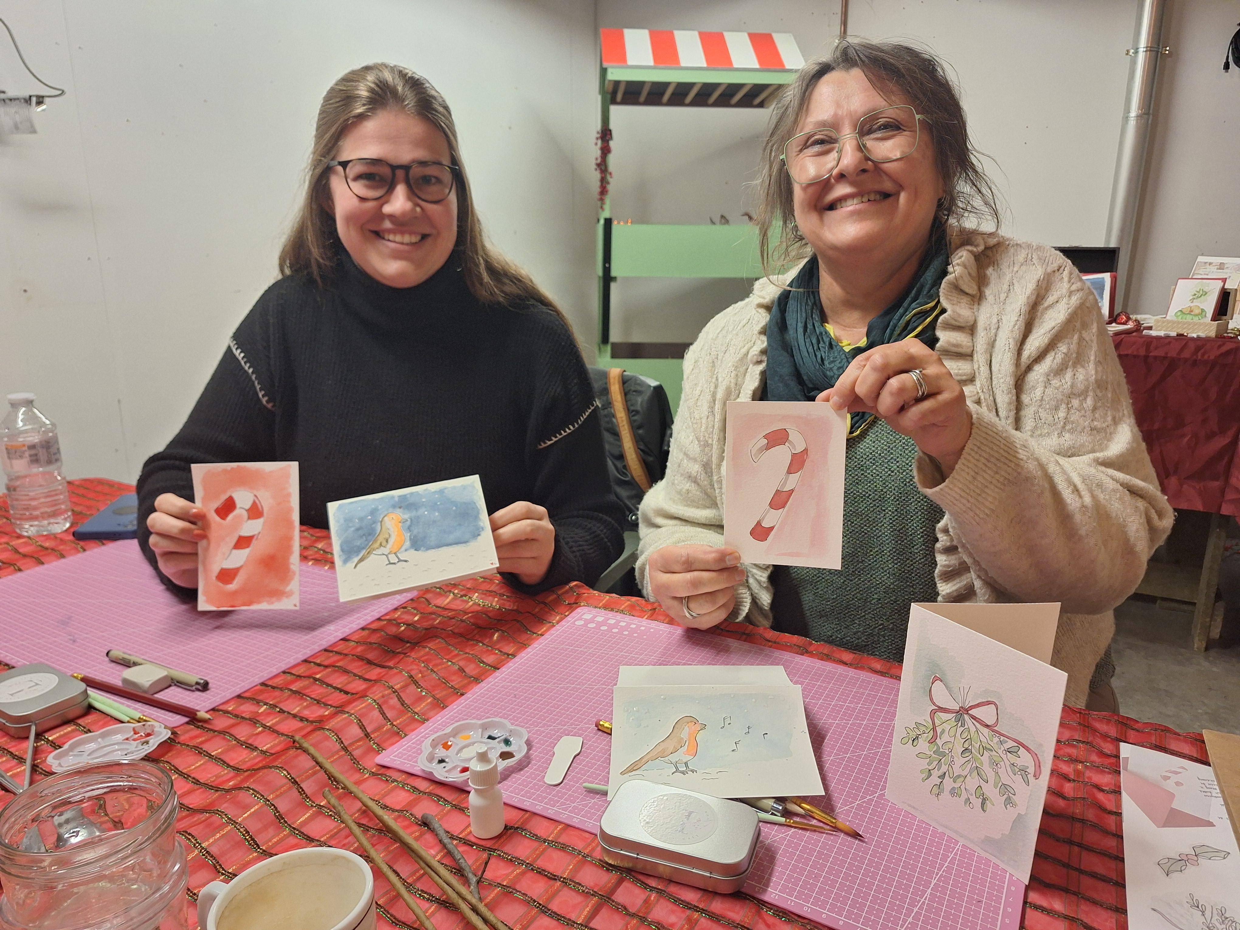 AQUAREL WORKSHOP - MECHELEN - KERSTKAARTEN - Foto