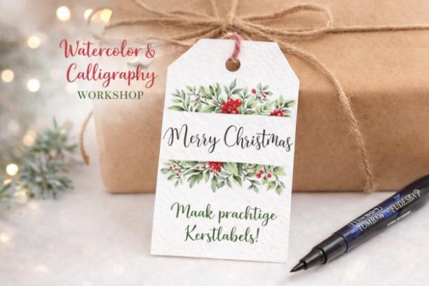 AQUAREL & KALLIGRAFIE WORKSHOP - MECHELEN - GIFT TAGS