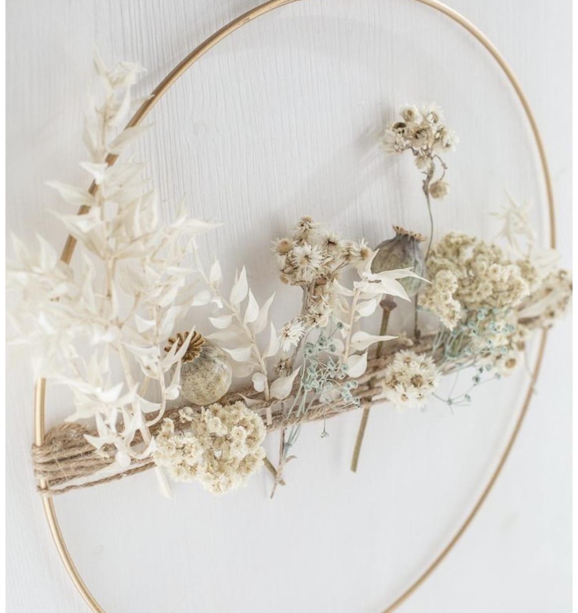 creëer 2 trendy touw & bloemencirkels - Foto