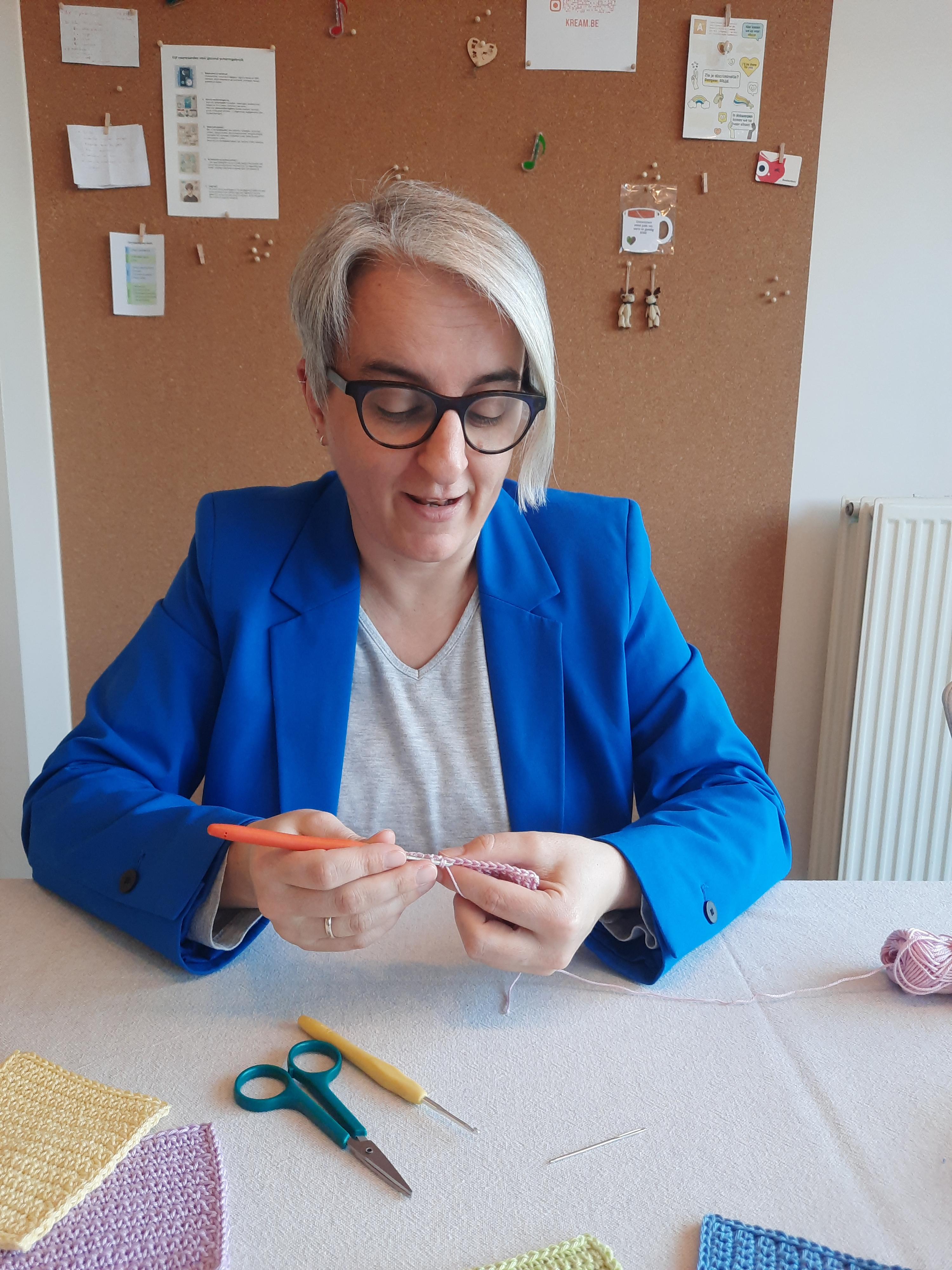 Haken voor beginners - Vierkante onderzetter - Foto