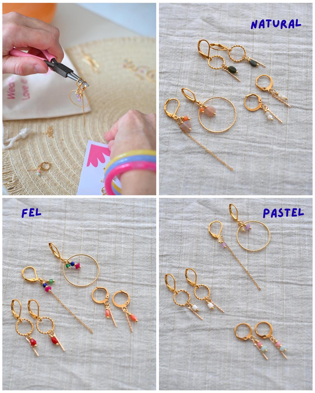 DIY pakket oorbellen maken met natuursteentjes - Foto