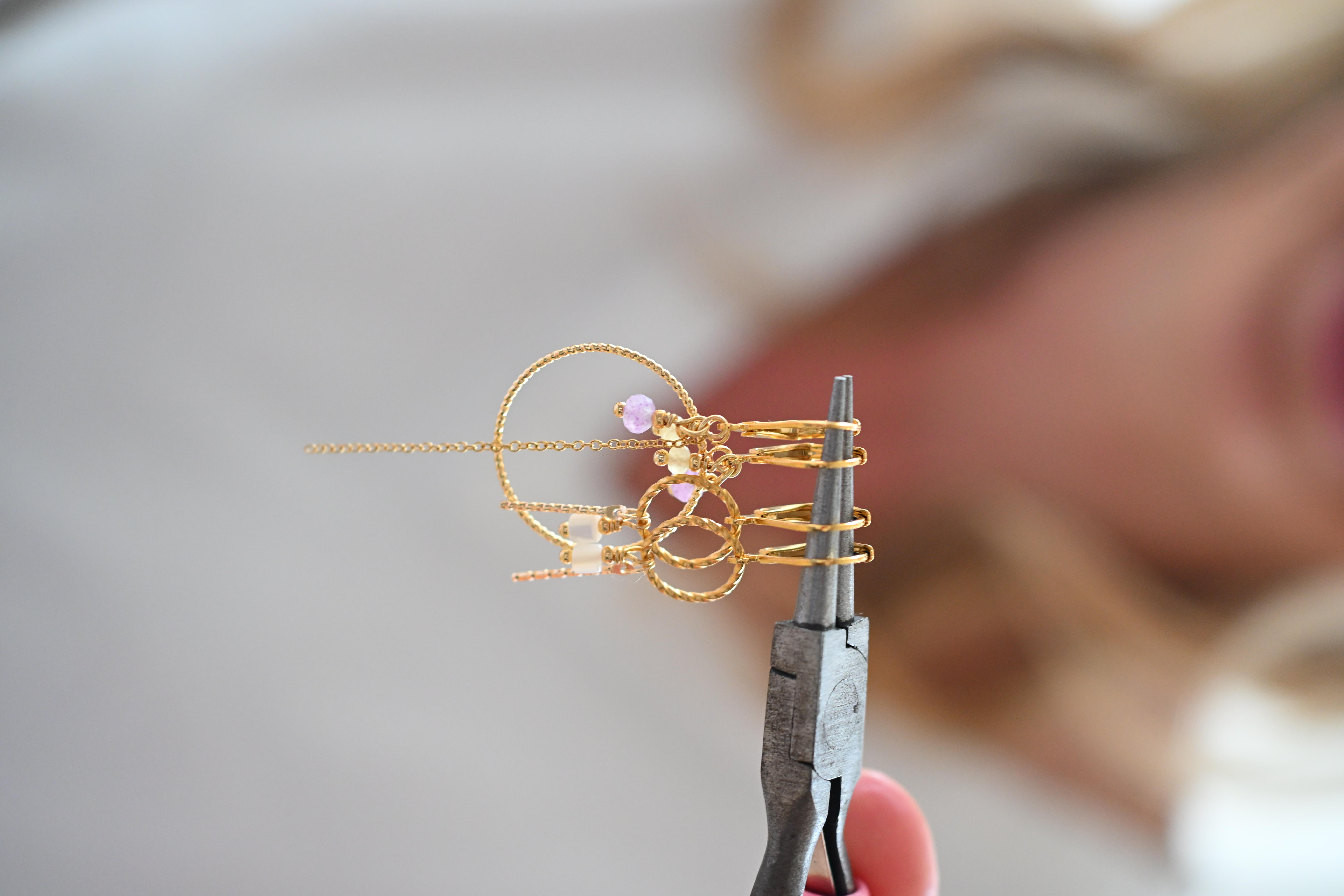 DIY pakket oorbellen maken met natuursteentjes