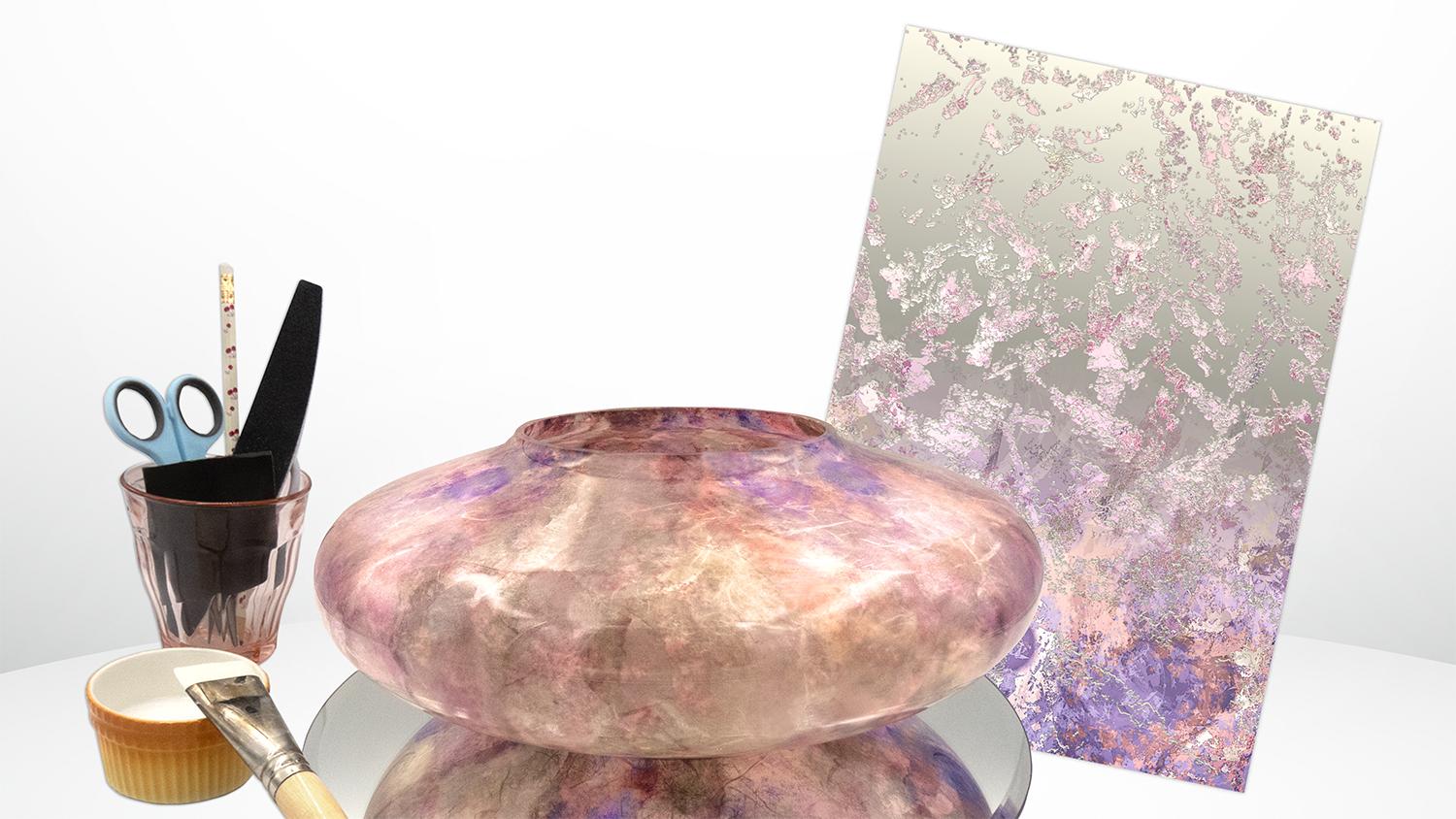 Groepsworkshop rijstpapier op glas - Foto