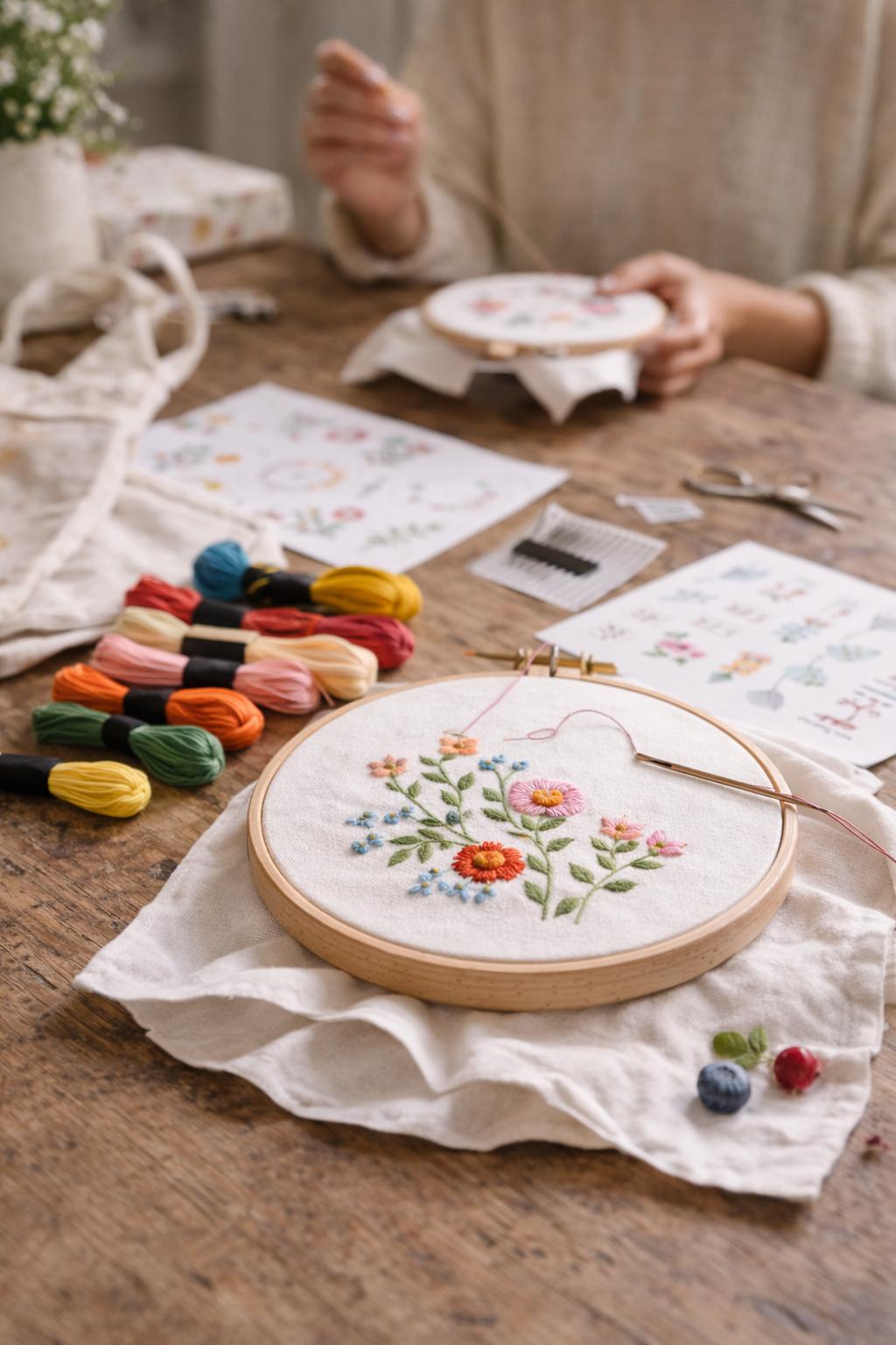 🌸 Bloemen & basissteken - Workshop borduren - Foto