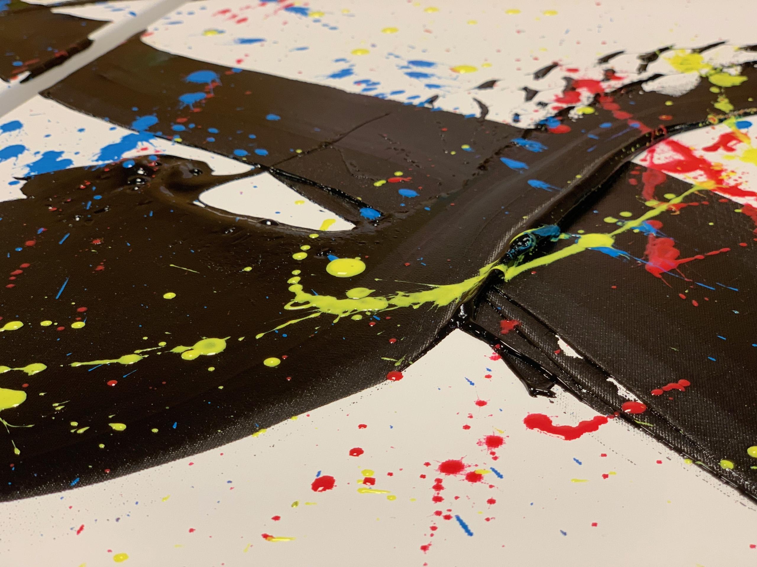 Acryl: action painting ouder-kind - Foto