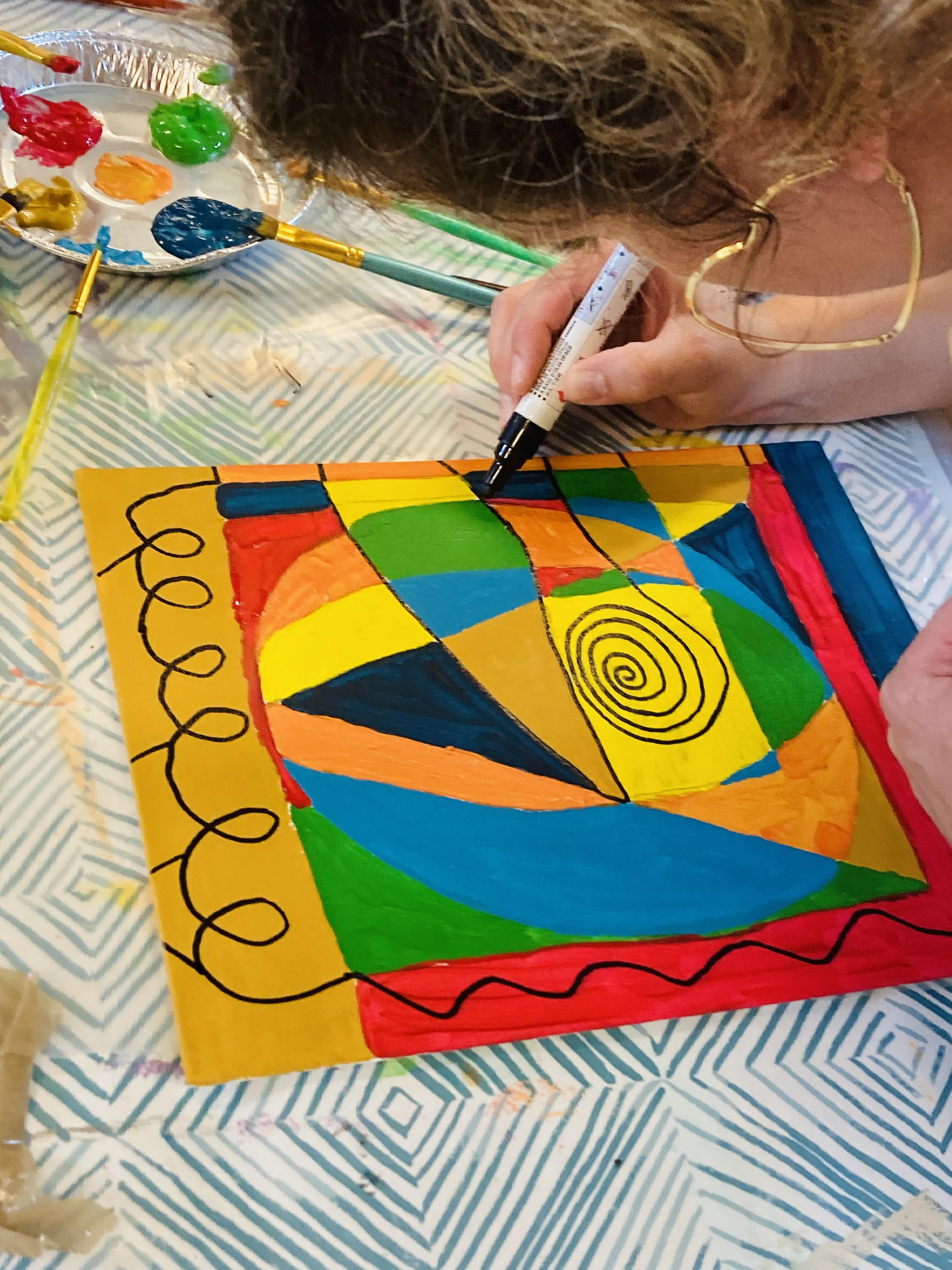 Teambuilding samengesteld schilderij - Foto