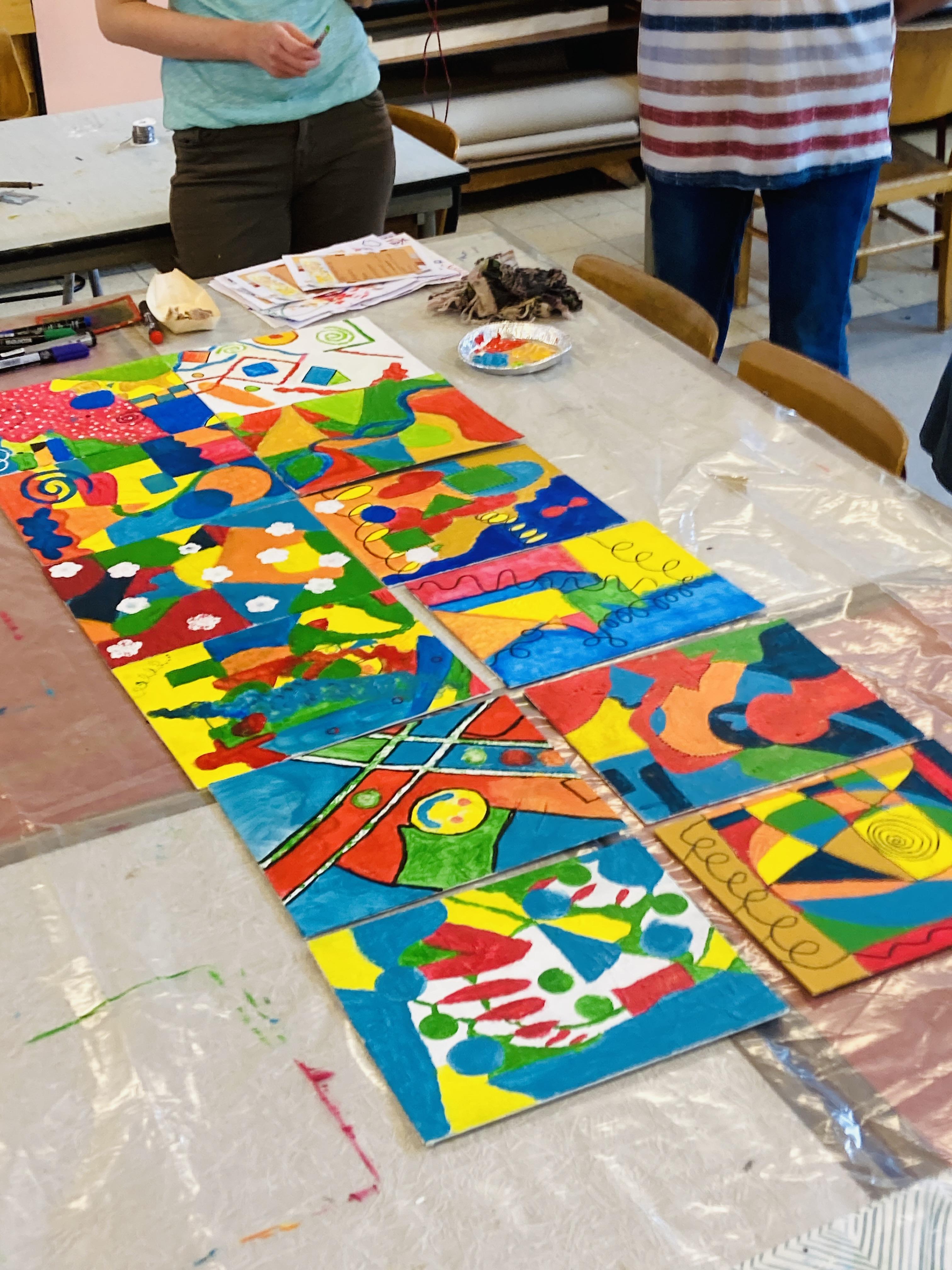 Teambuilding samengesteld schilderij - Foto