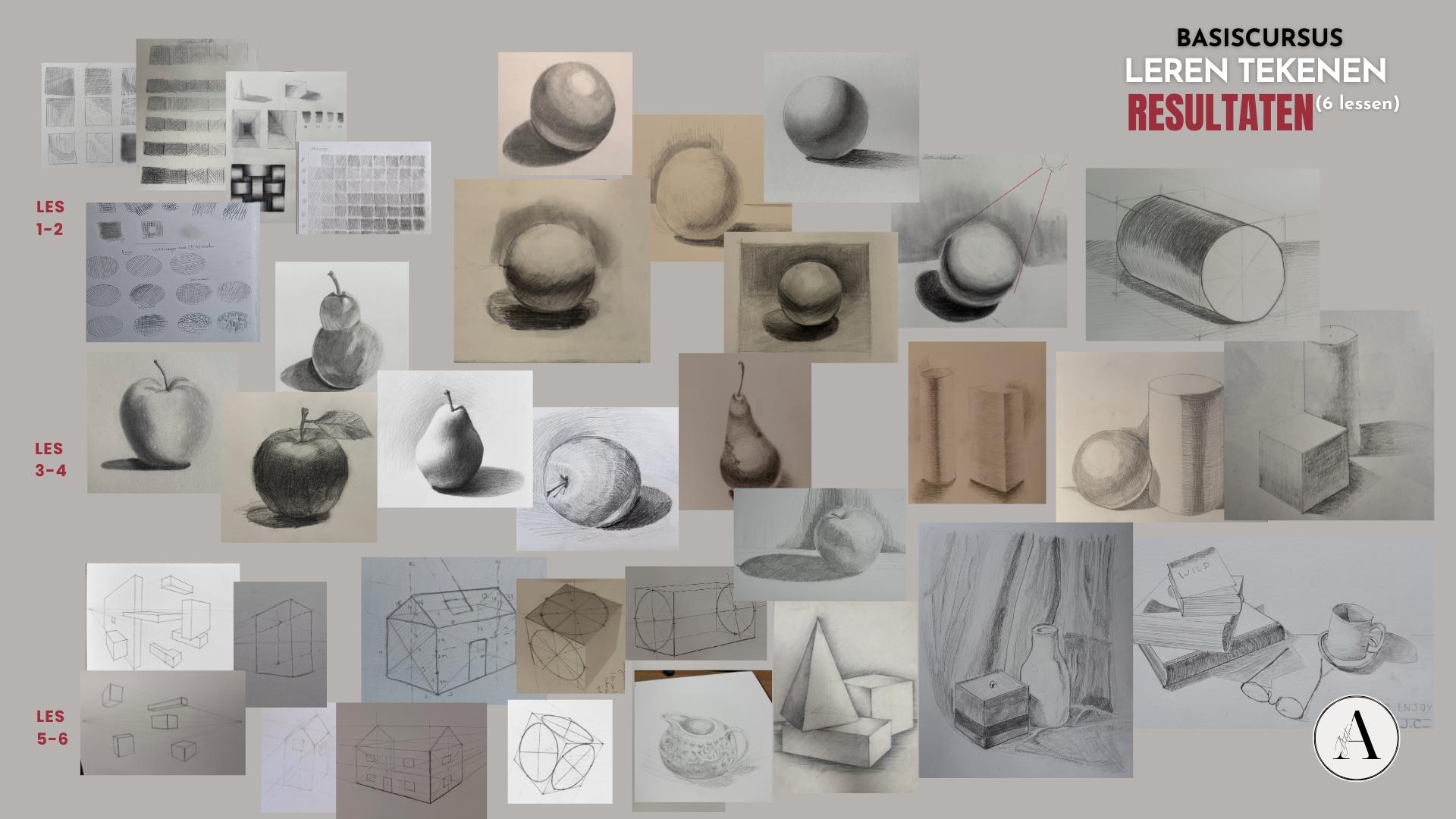 Cursus - LEREN TEKENEN - 6 lessen - basiscursus voor beginners - Foto