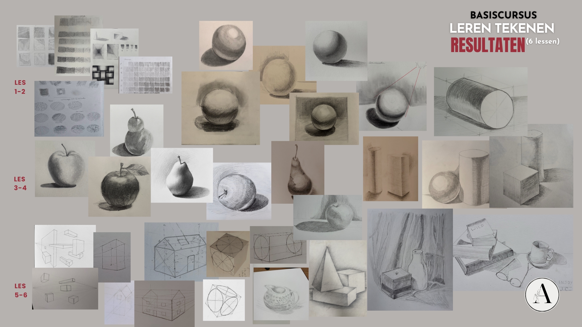 Cursus - LEREN TEKENEN - 6 lessen - basiscursus voor beginners