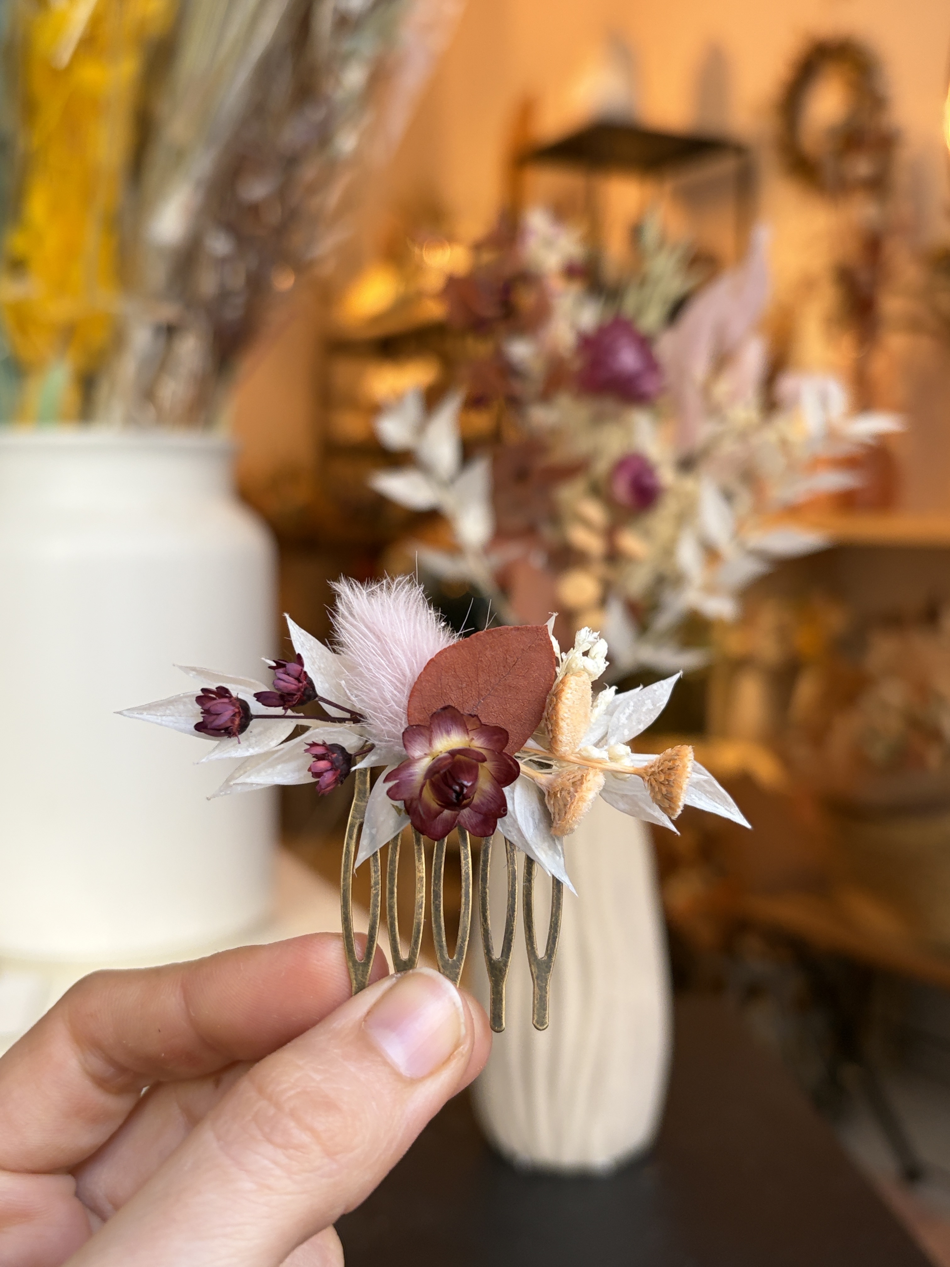 Flower Duo: Haarkammetje & Mini Boeketje