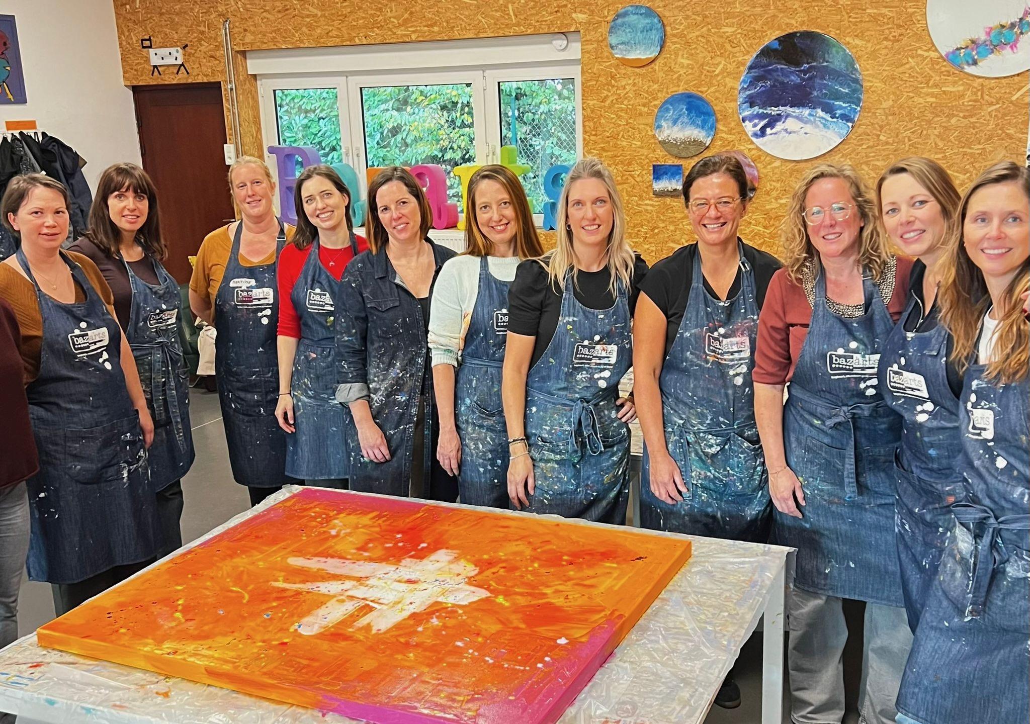 Action Painting workshop als teambuilding of groepsactiviteit - Foto