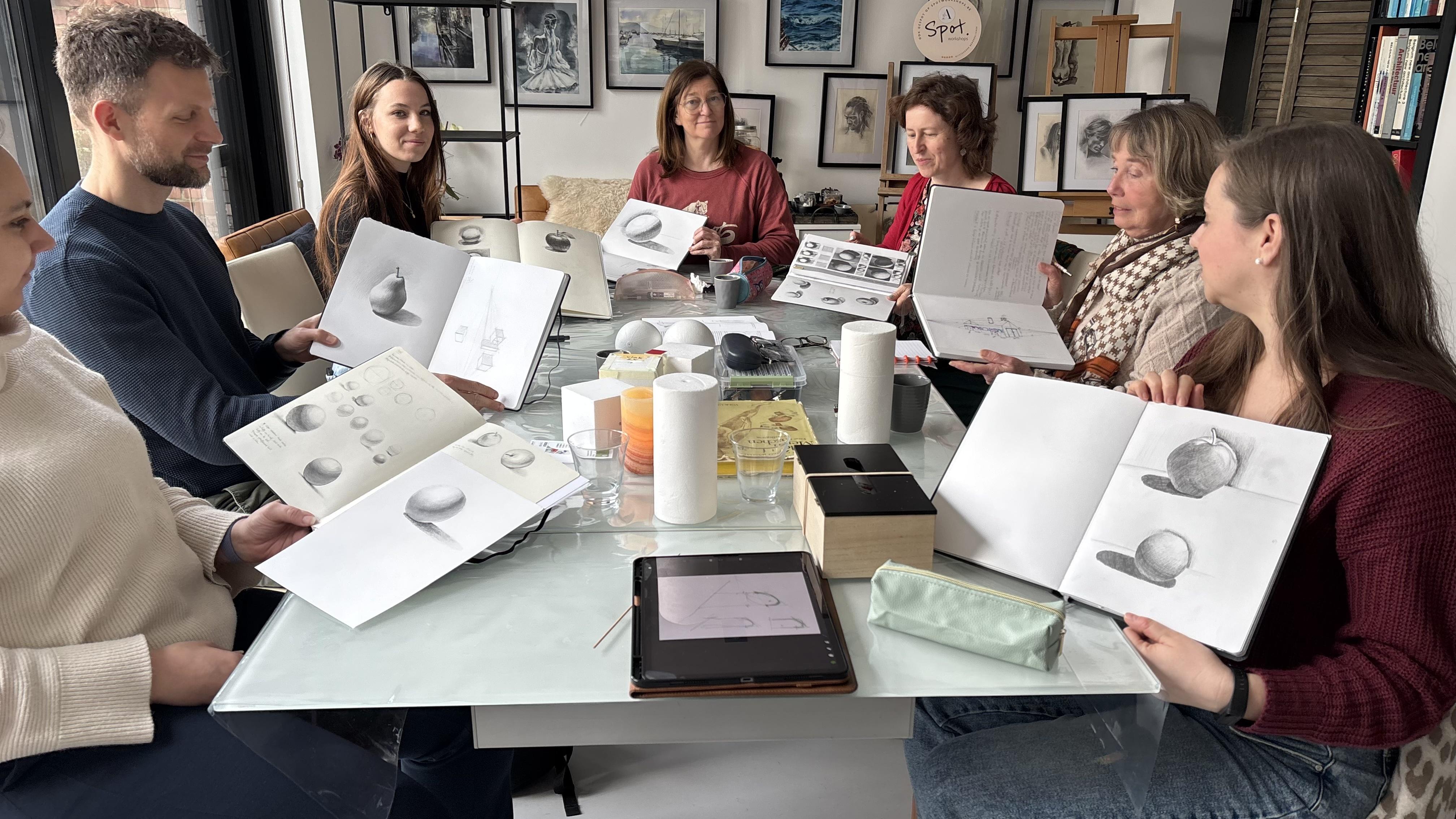 Cursus - LEREN TEKENEN - 6 lessen - basiscursus voor beginners - Foto