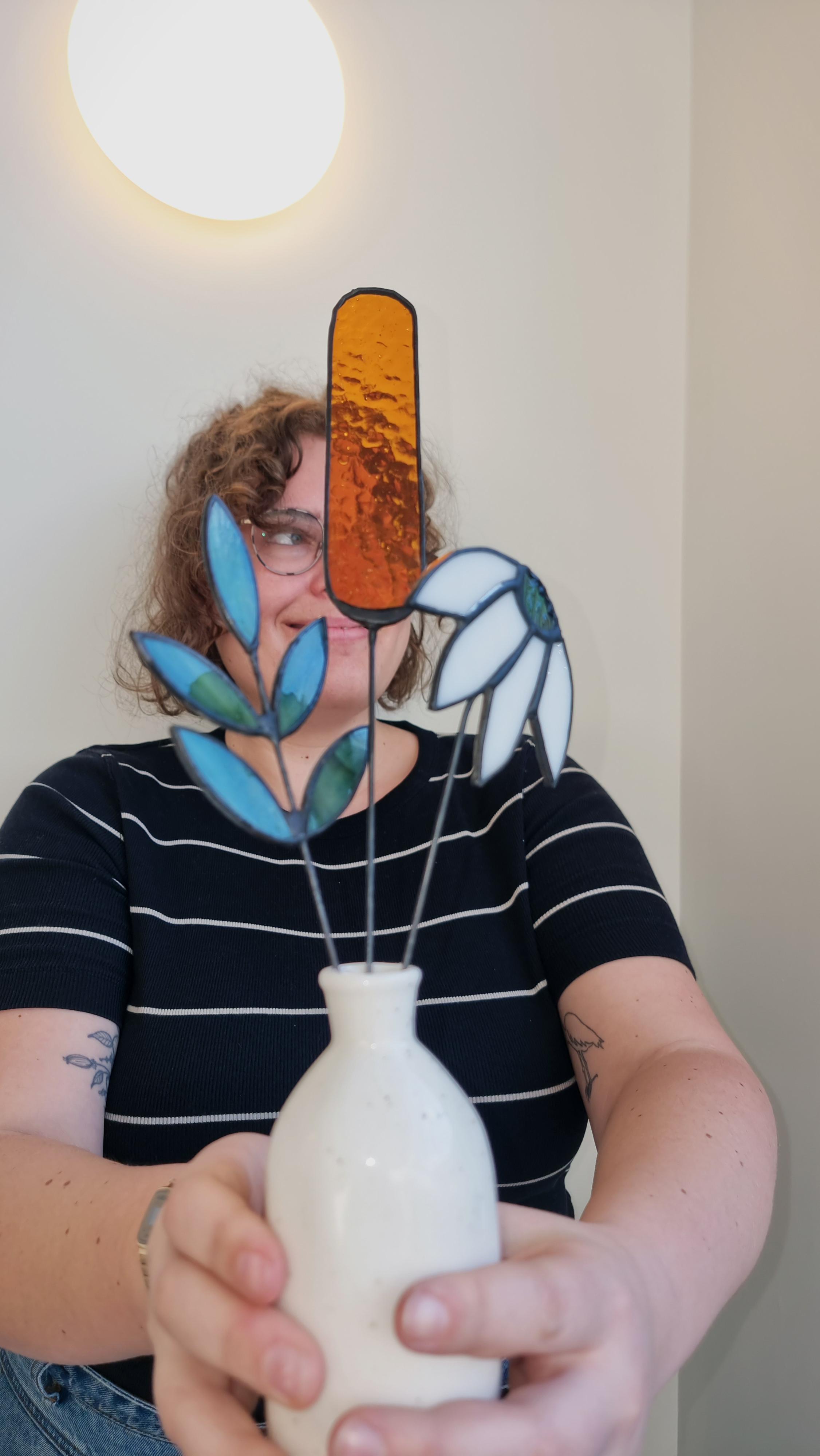 Glas in lood initiatie workshop: Bloemboeket / Geboortebloem - Foto