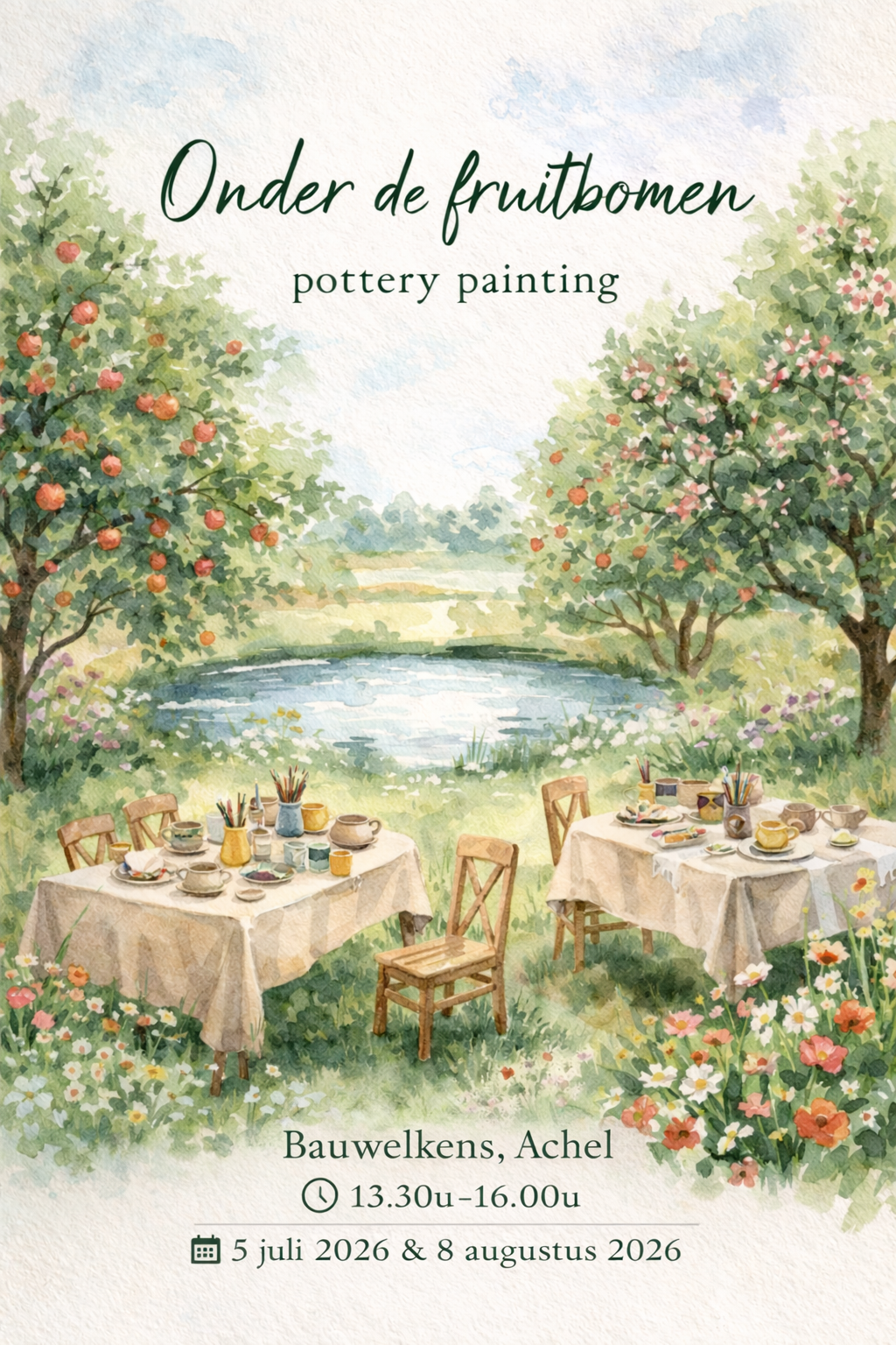 🌿 Onder de fruitbomen — pottery painting