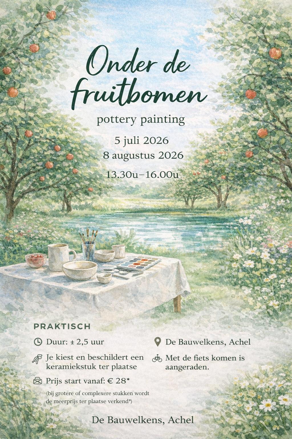 🌿 Onder de fruitbomen — pottery painting - Foto