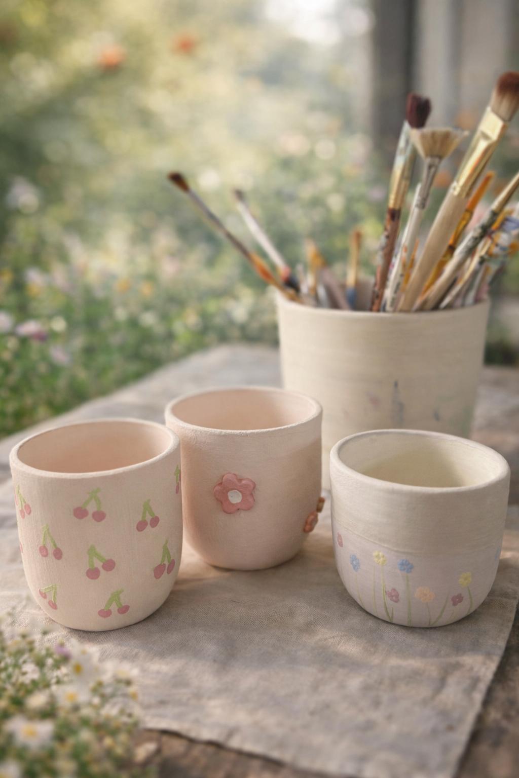 🌿 Onder de fruitbomen — pottery painting - Foto