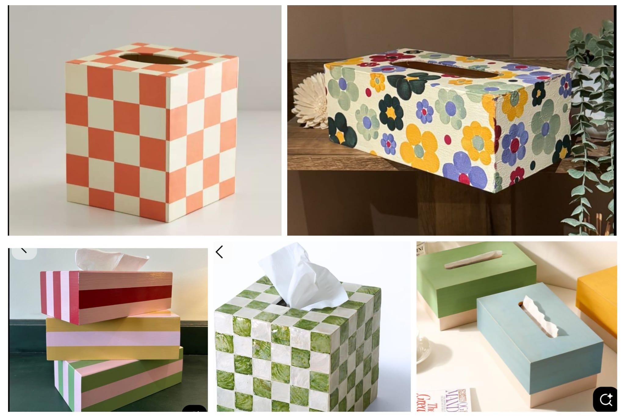 Houten zakdoekendoos schilderen - Foto