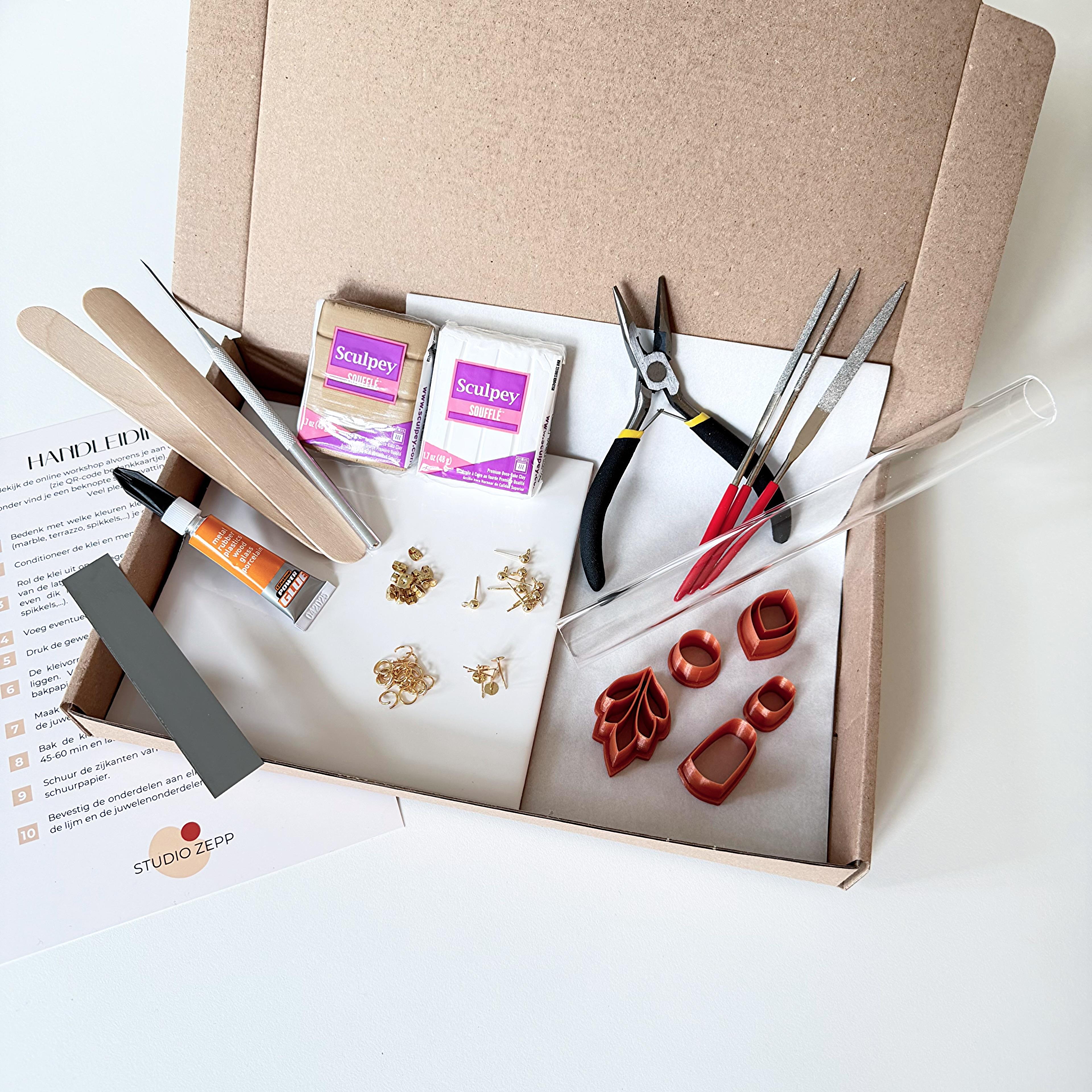 DIY pakket - oorbellen maken met polymeerklei - Foto