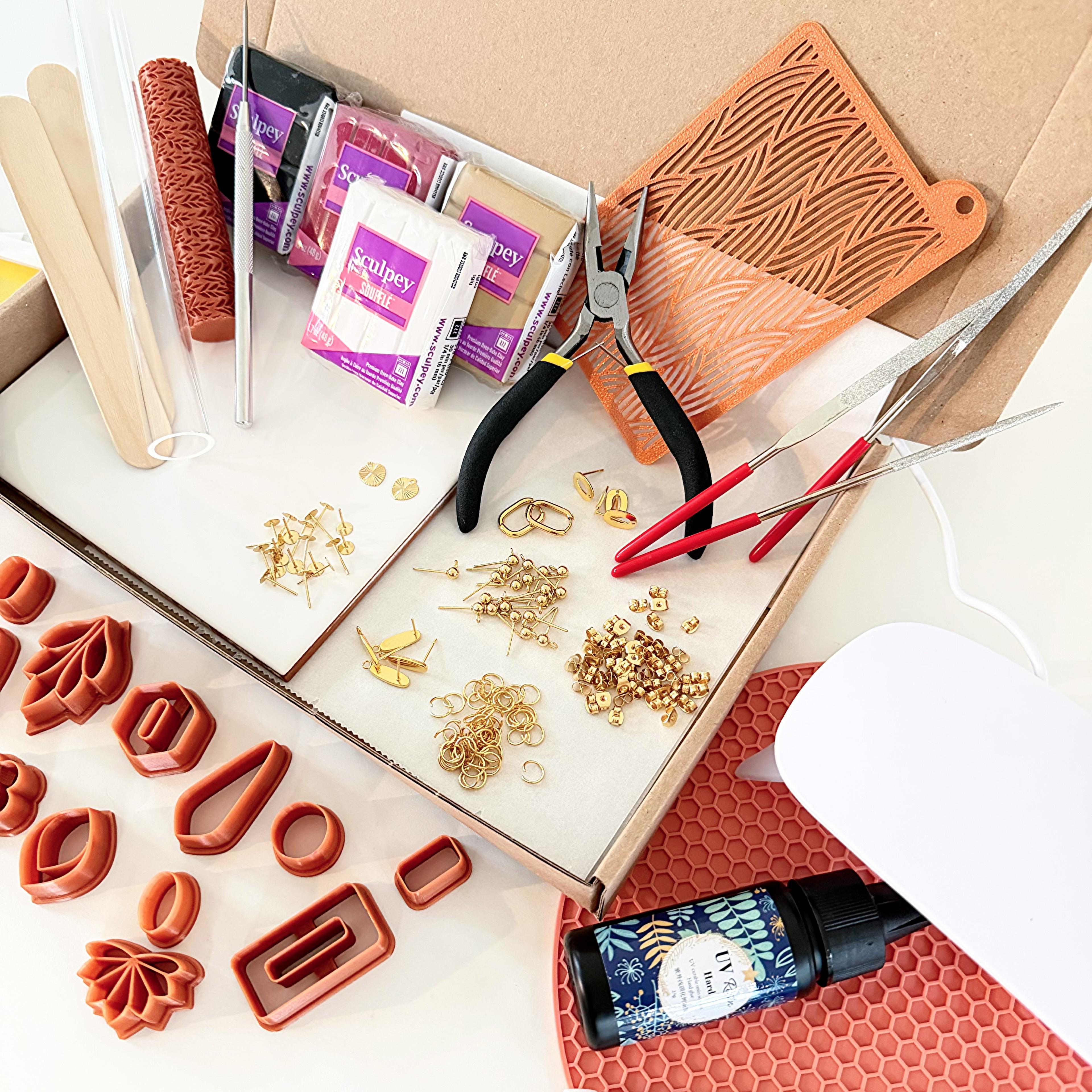 Startpakket XL - oorbellen maken met polymeerklei - Foto