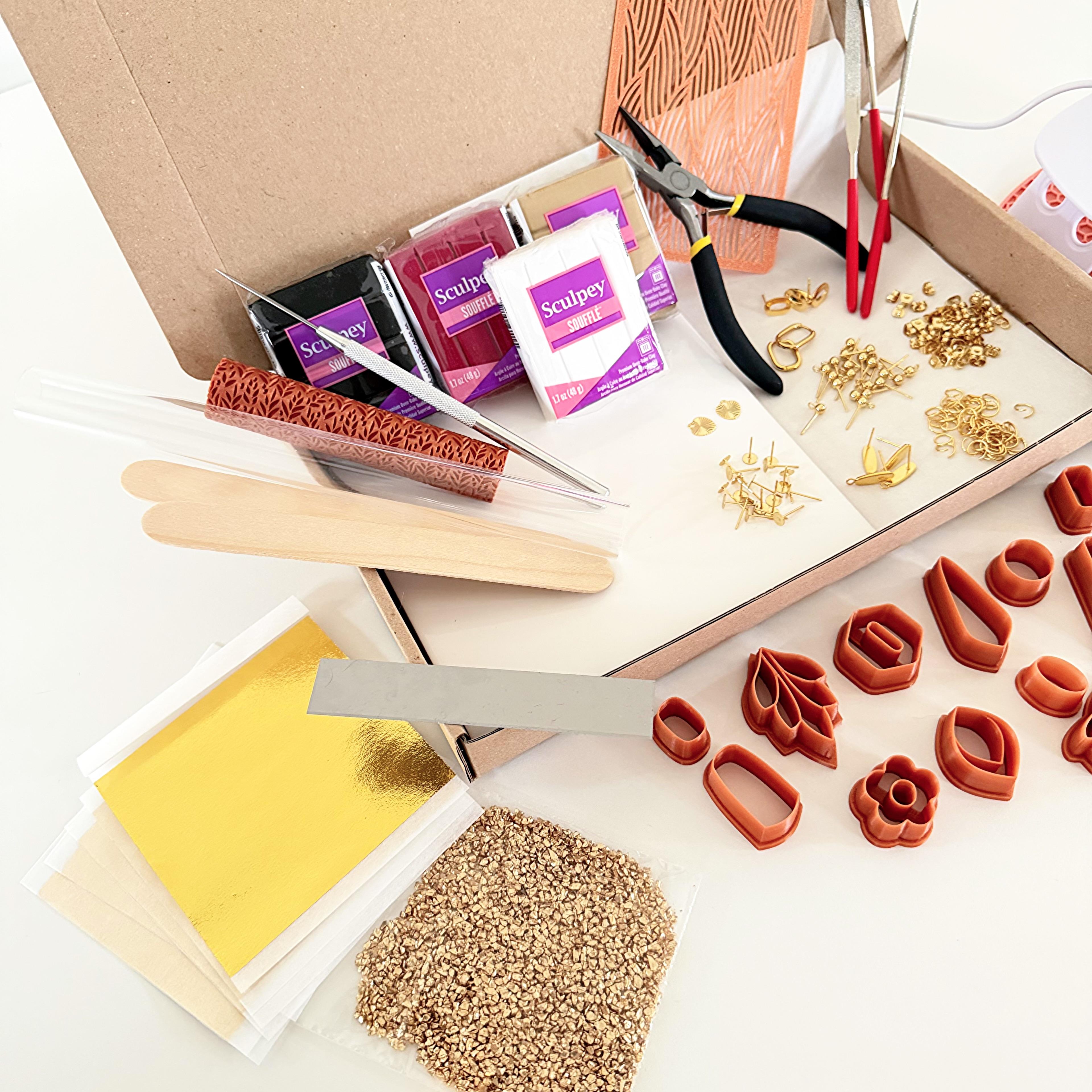 Startpakket XL - oorbellen maken met polymeerklei - Foto