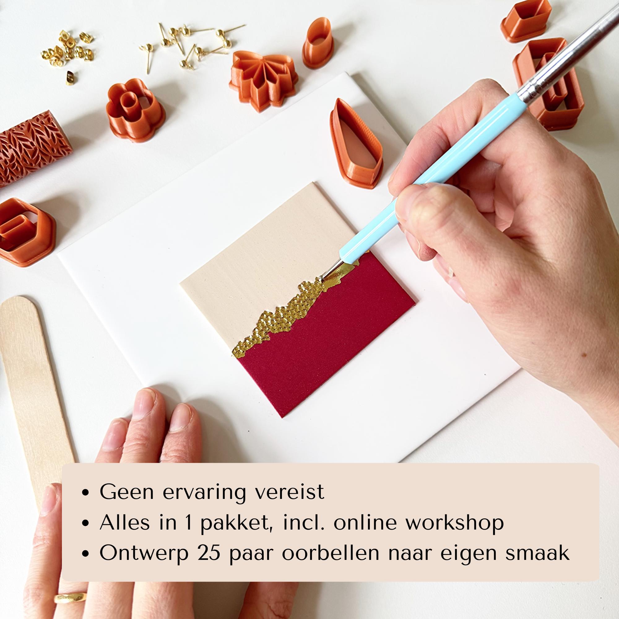 Startpakket XL - oorbellen maken met polymeerklei - Foto