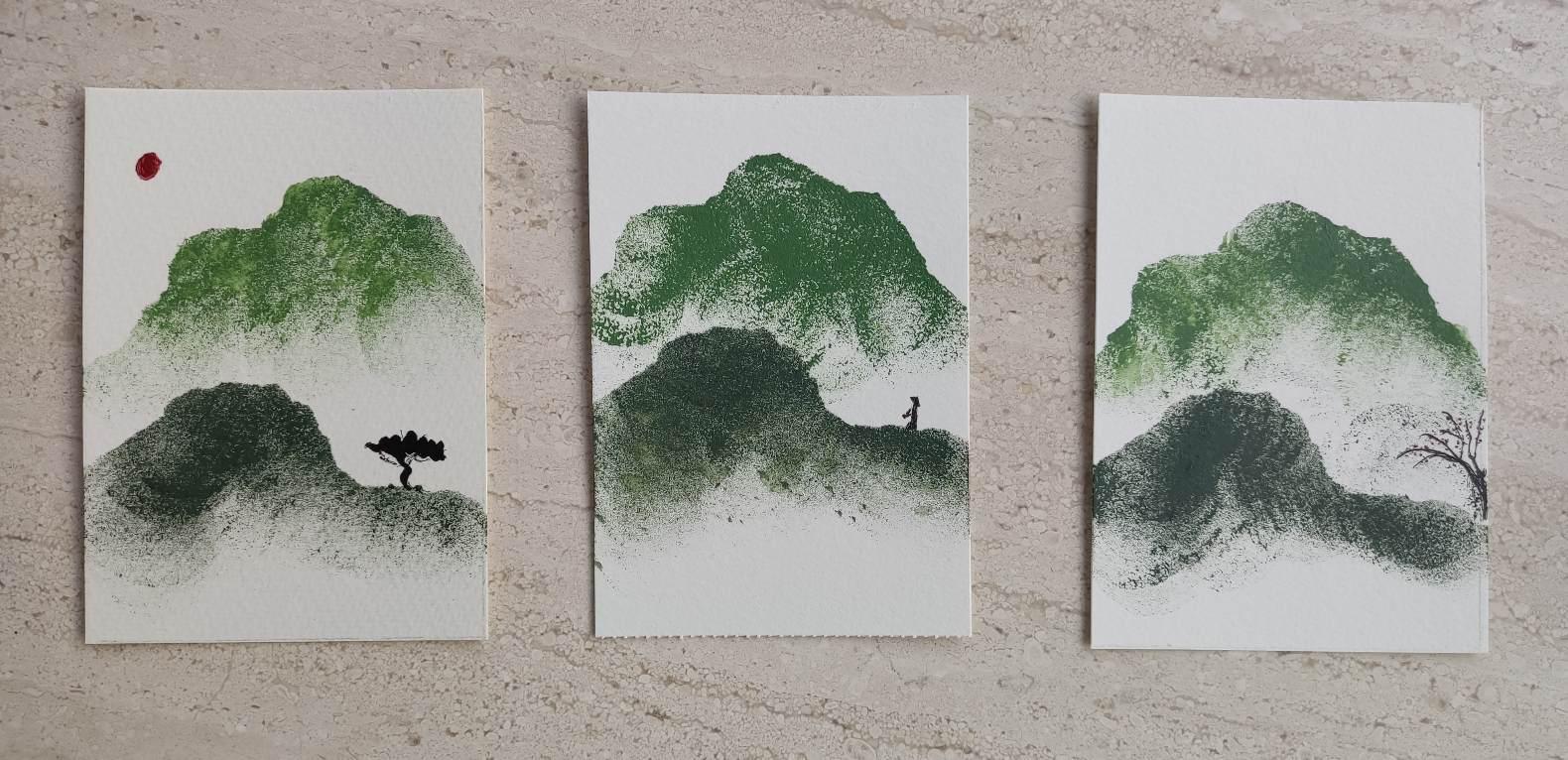 Japans tekenen met inkt en penseel - Foto