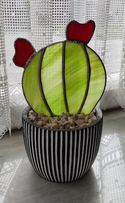 Extra sessie glas in lood - cactus of blad (6u) - Luzatone in TIENEN - Foto