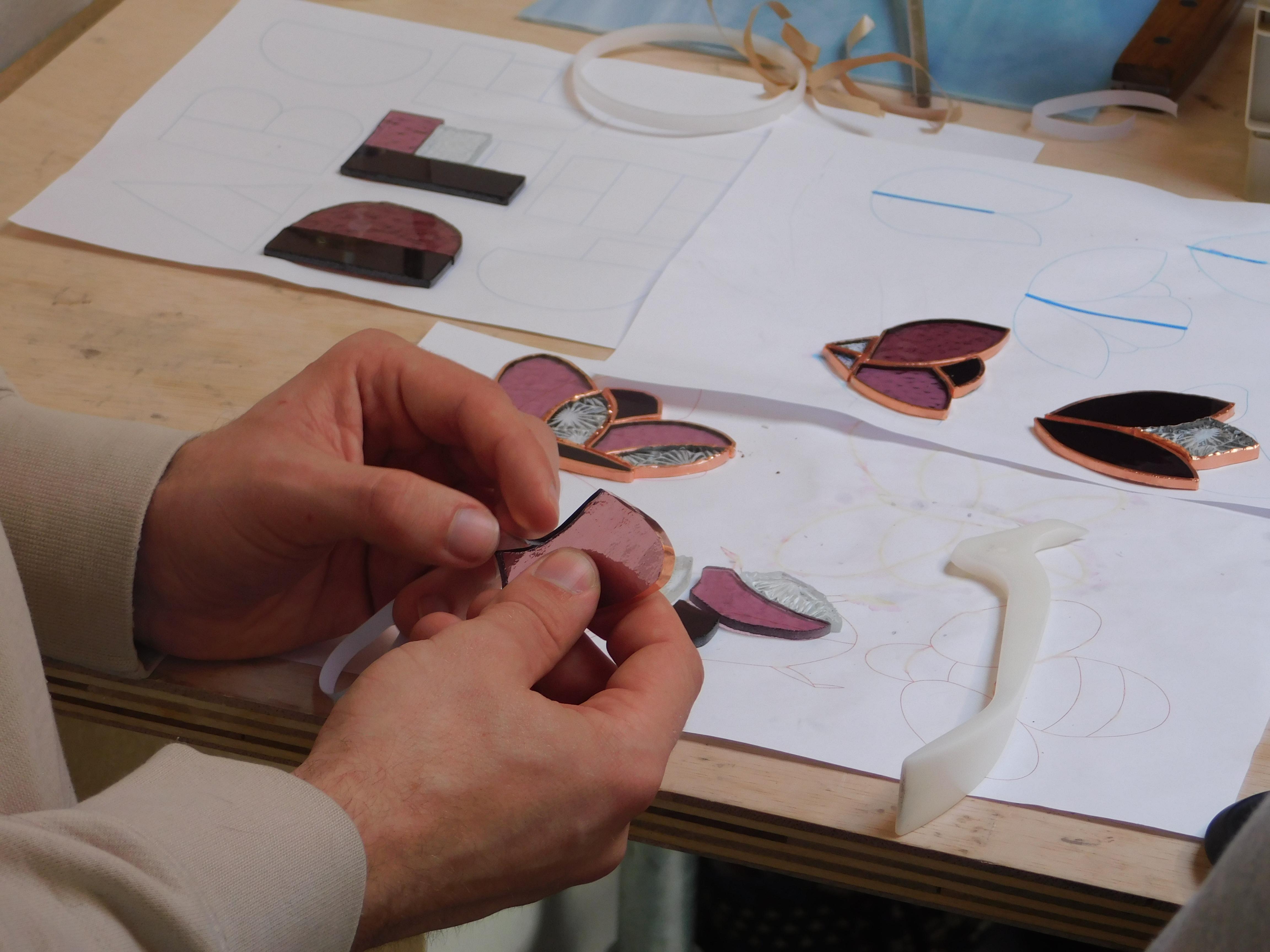 Glas in lood: Eigen creatie in koperfolie - Foto