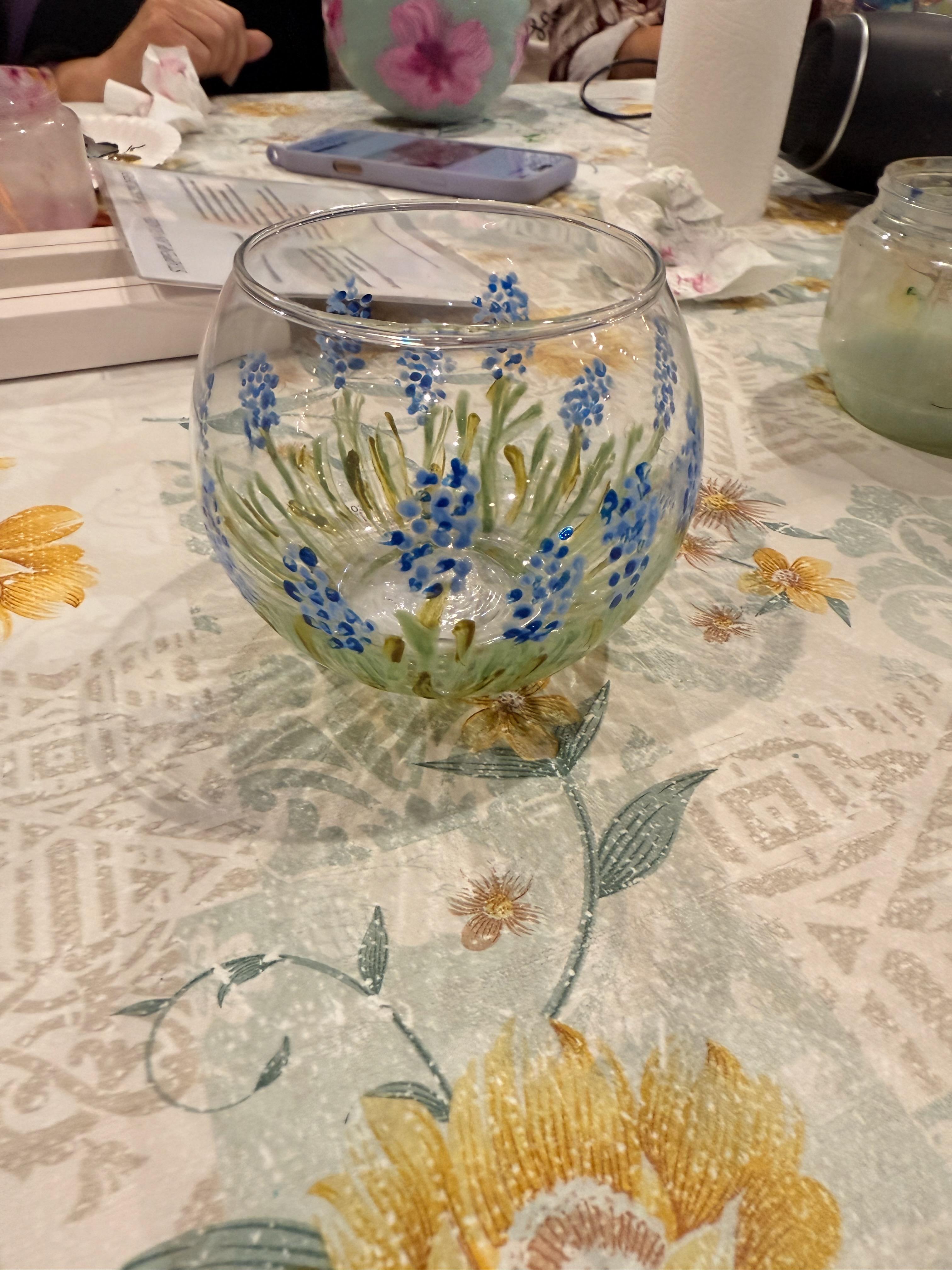 Workshop glazen waxinelichthouder beschilderen - Foto