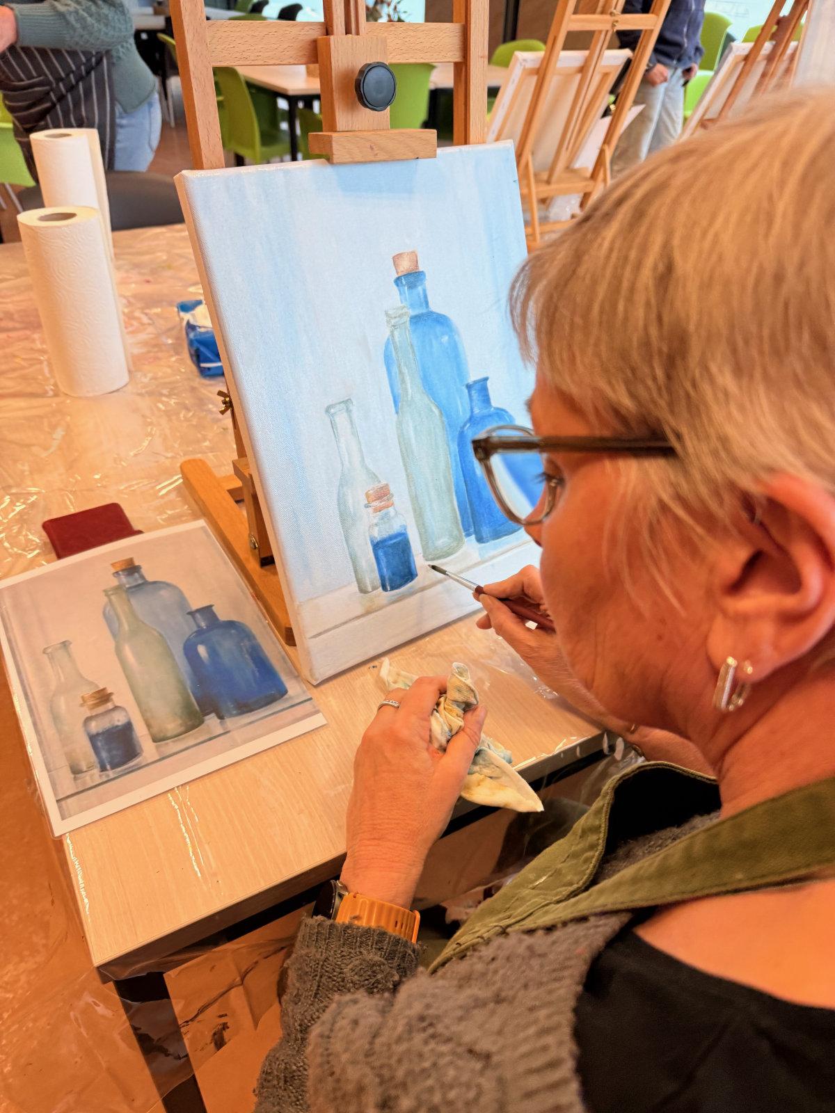 Workshop stilleven schilderen met olieverf - Foto