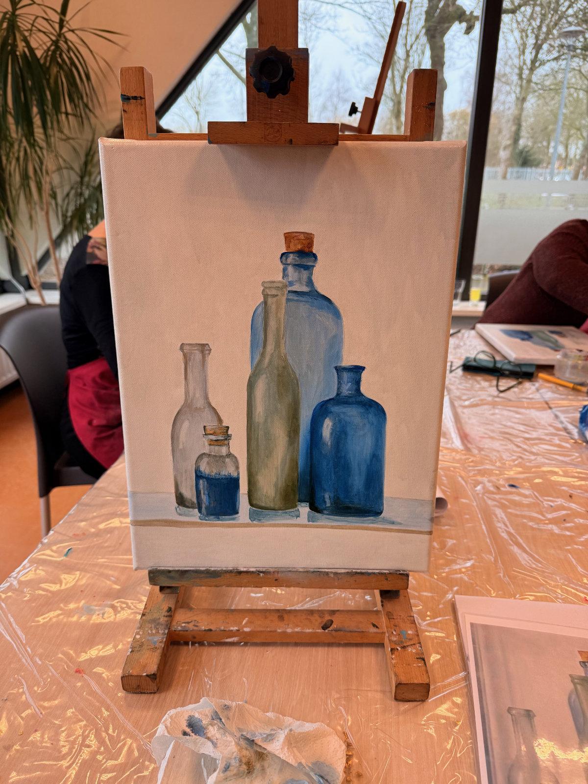 Workshop stilleven schilderen met olieverf - Foto